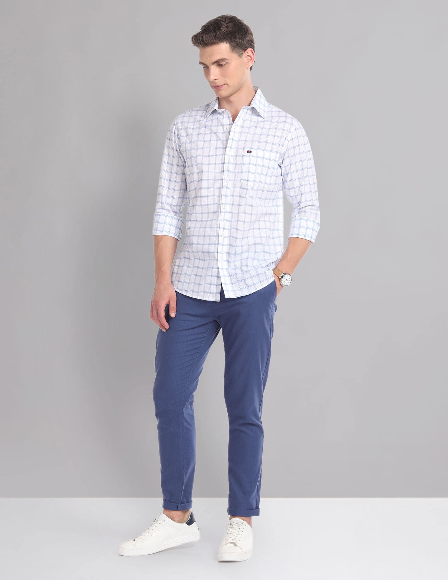 Modern-Edged Tartan Check Cotton Summer Shirt