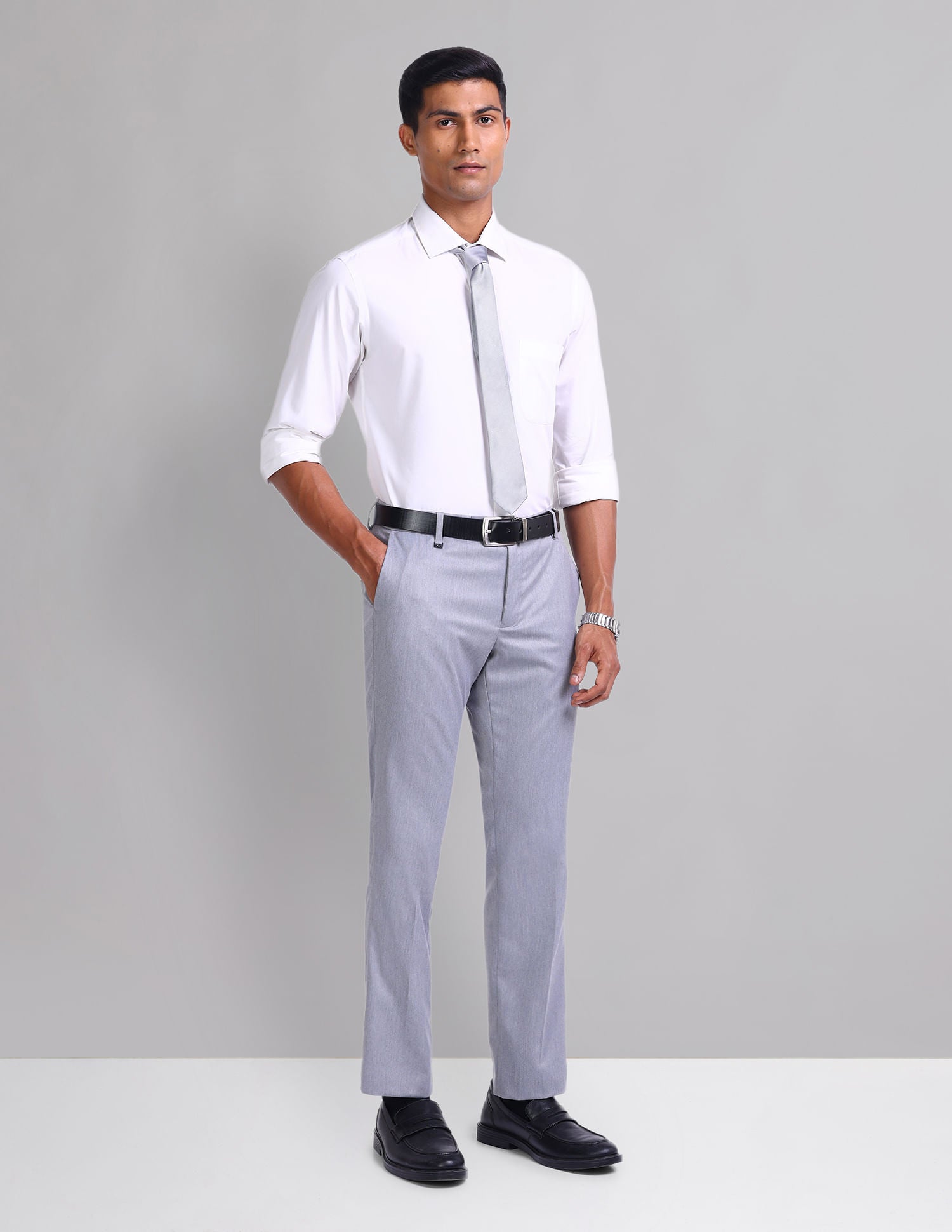 Polished Look Smart Flex Textured Trousers