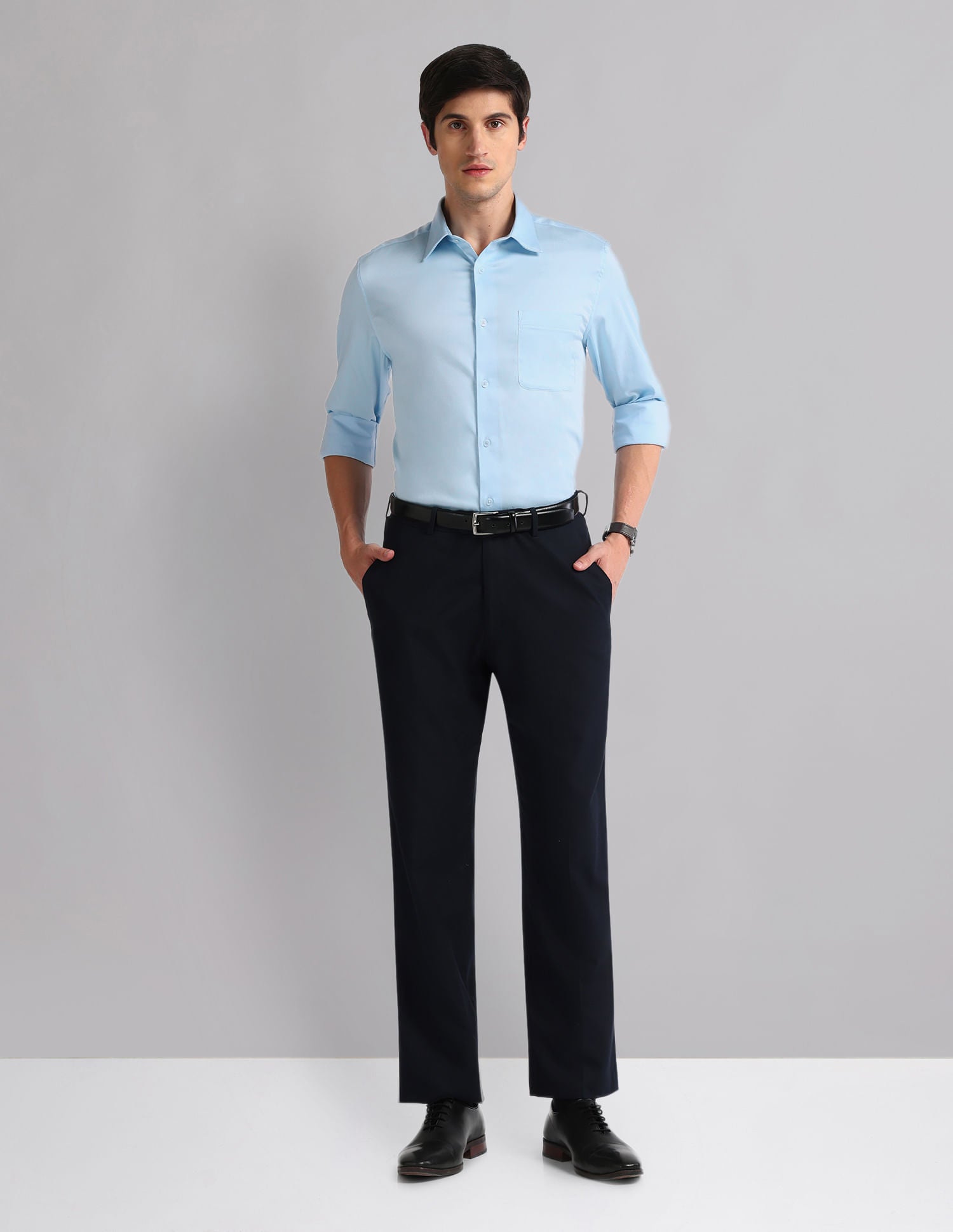 Smart & Regular Fit Sateen Shirt