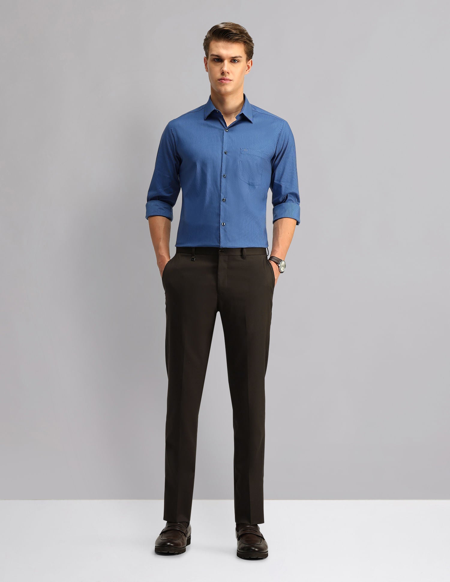 9 to 5 Essential Regular fit Twill Formal Trousers