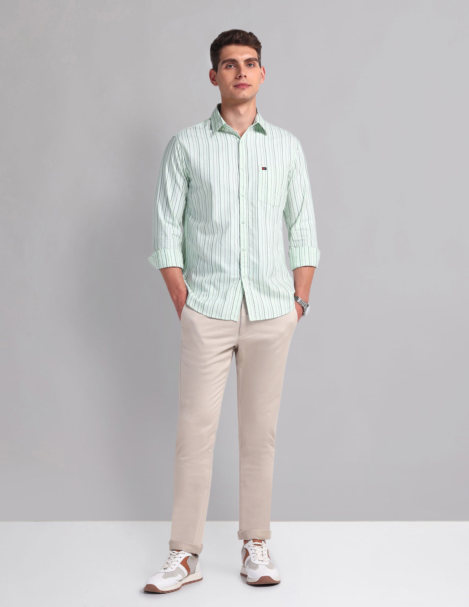 Urban Adventure Vertical Striped Cotton Shirt