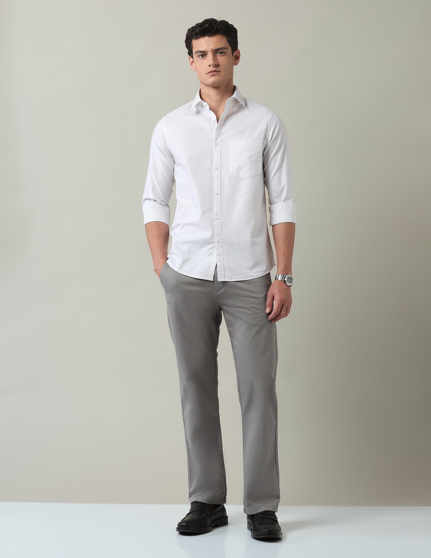 Solid Slim Fit Twill Shirt