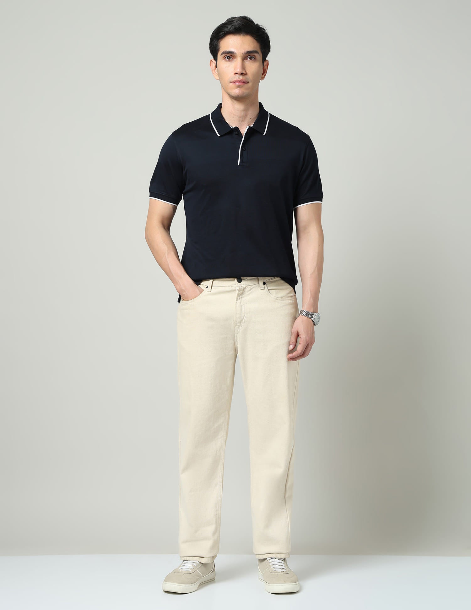 Regular Solid Slim Fit Polo Shirt
