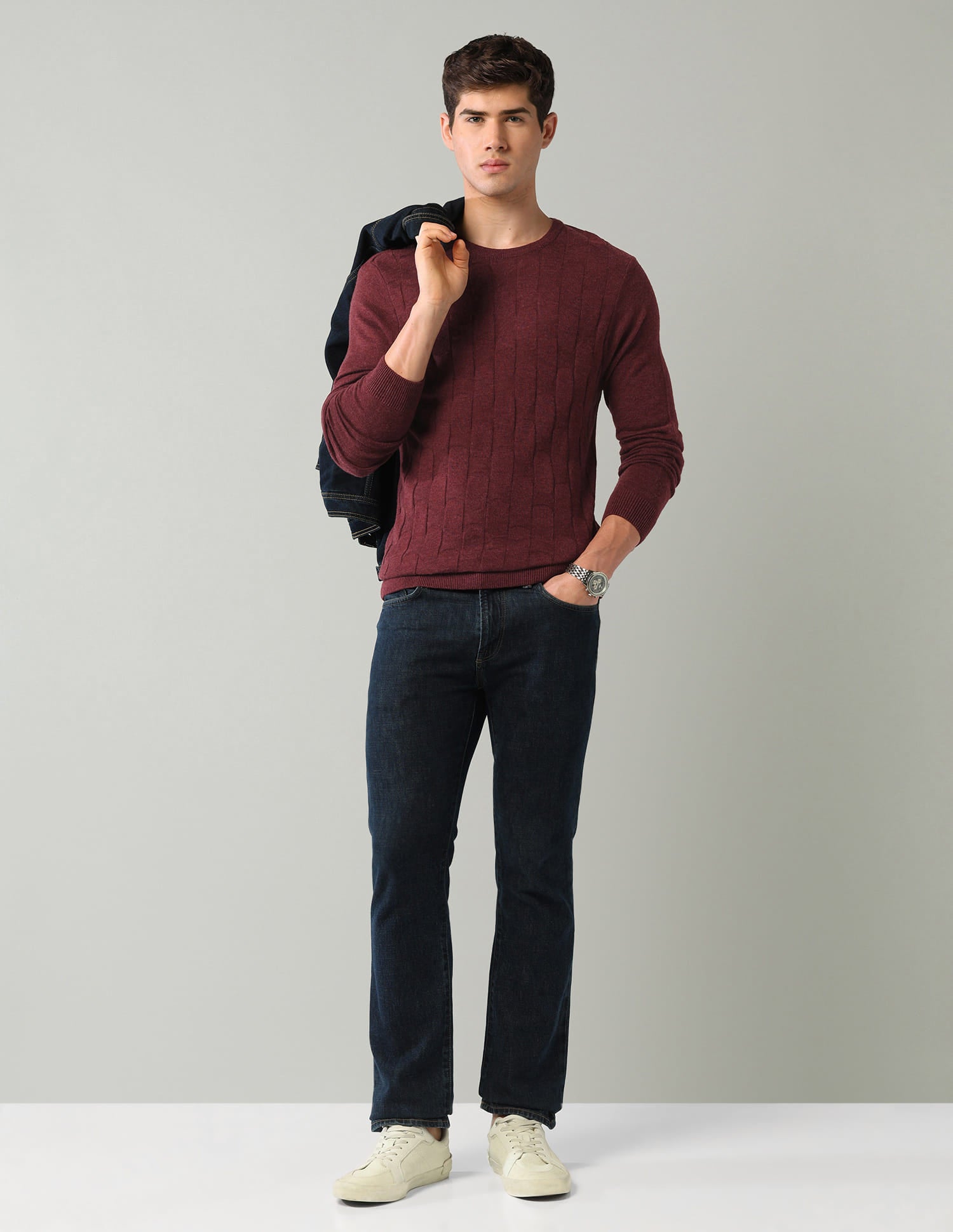 Geometric-Patterned-Regular-Fit-Sweater