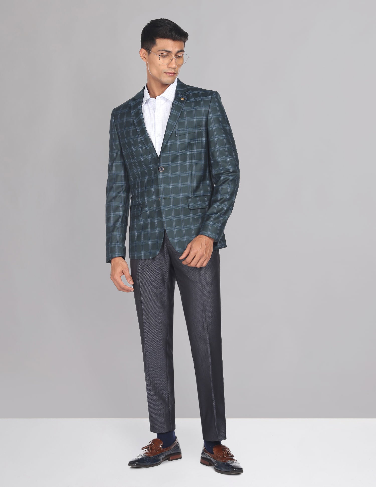 Tartan Check Twill Blazer