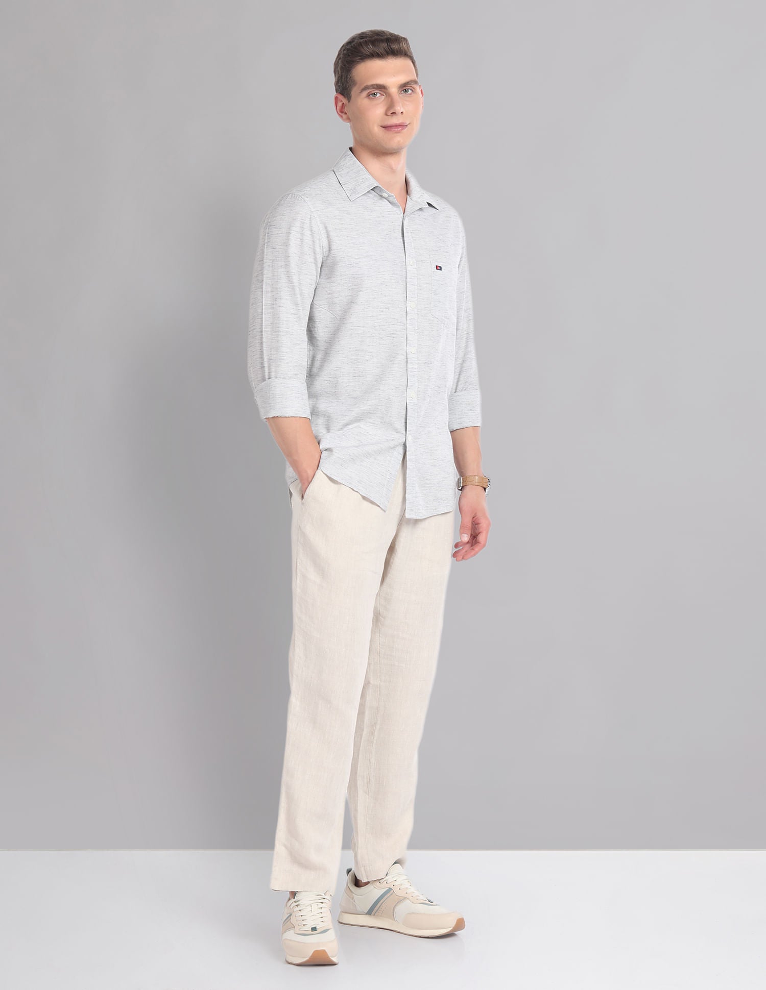Urban Drift Modern Slim Fit Heathered Summer Shirt