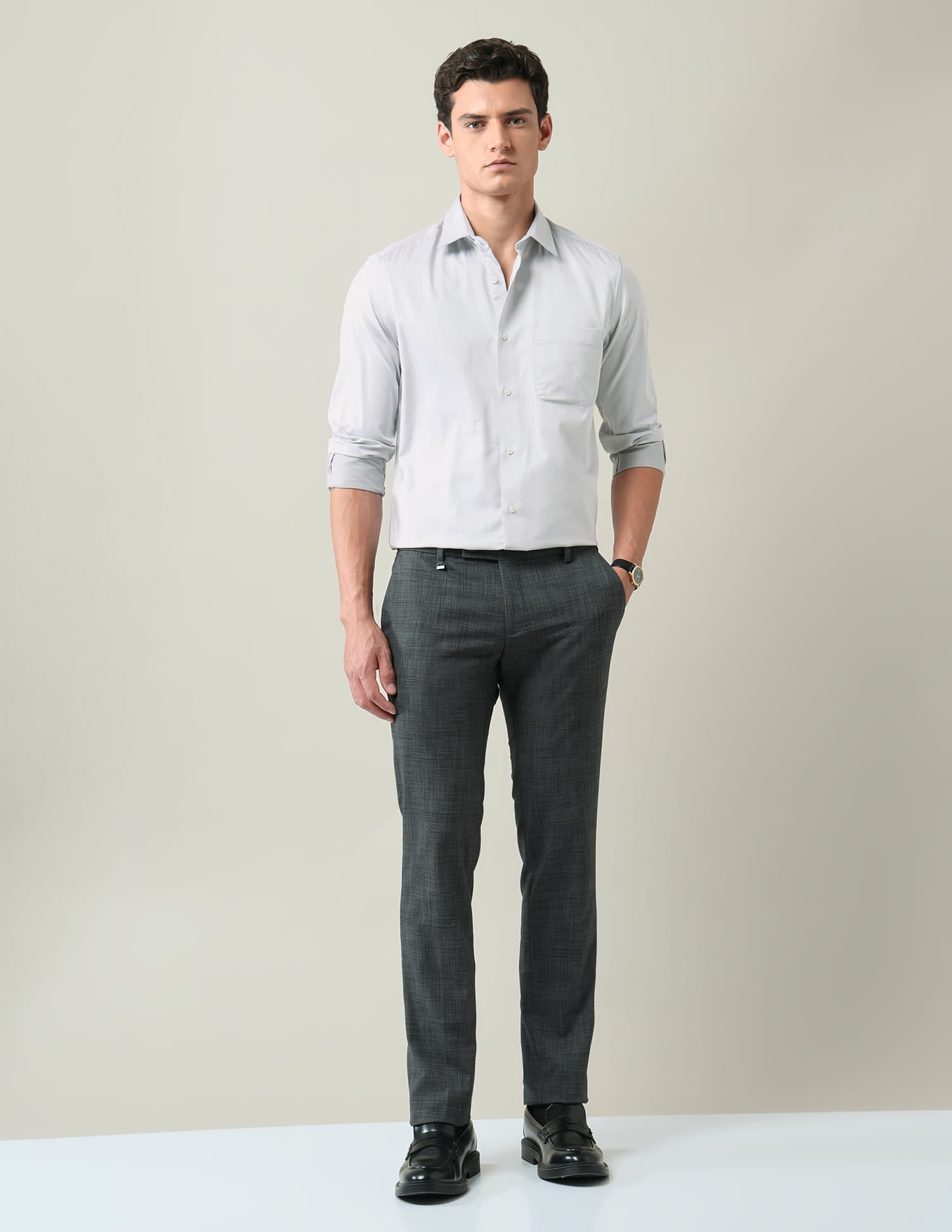 Solid Regular Fit Satin Shirt