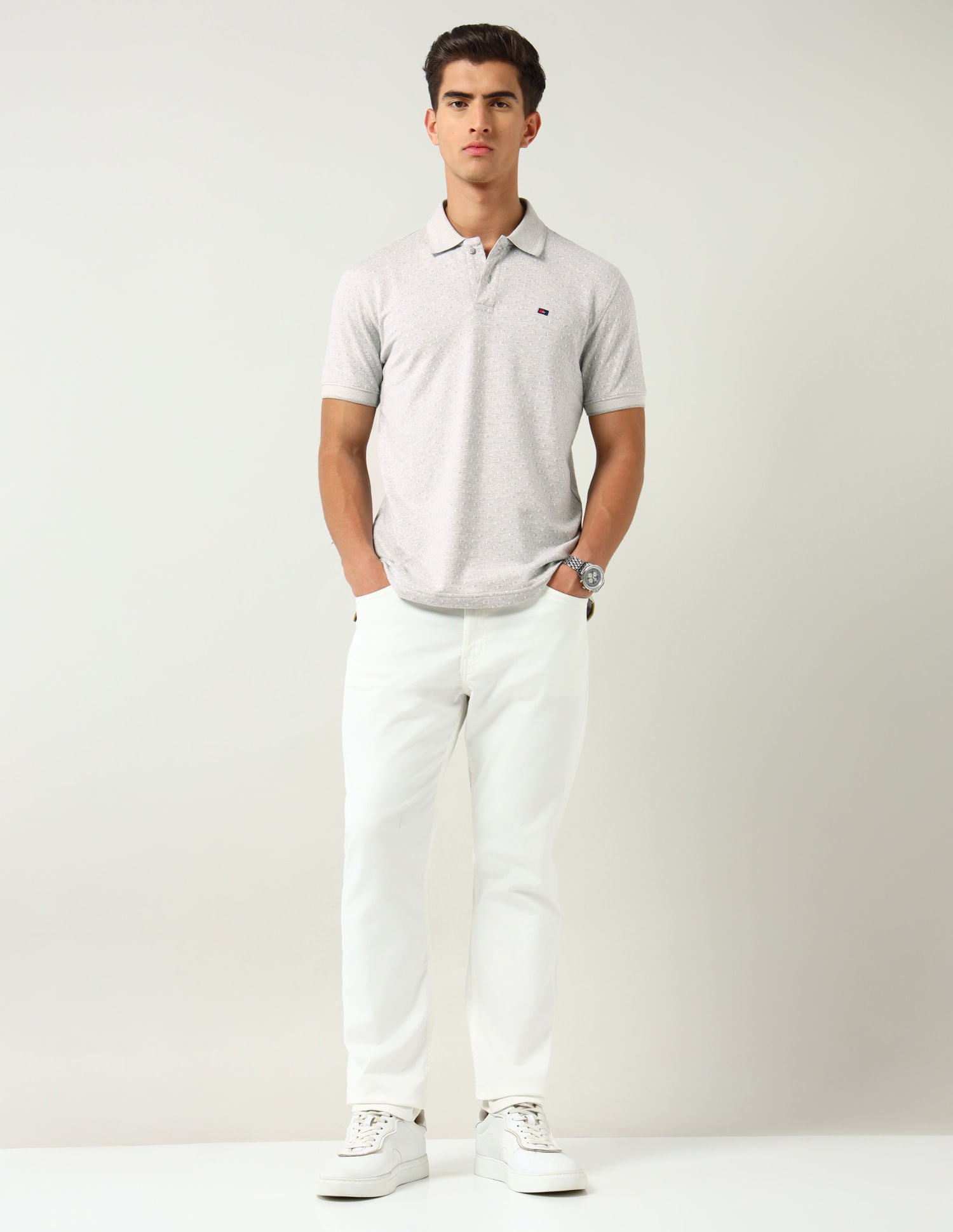 City Adventure Modern Slim Fit Geometric Printed Polo Shirt