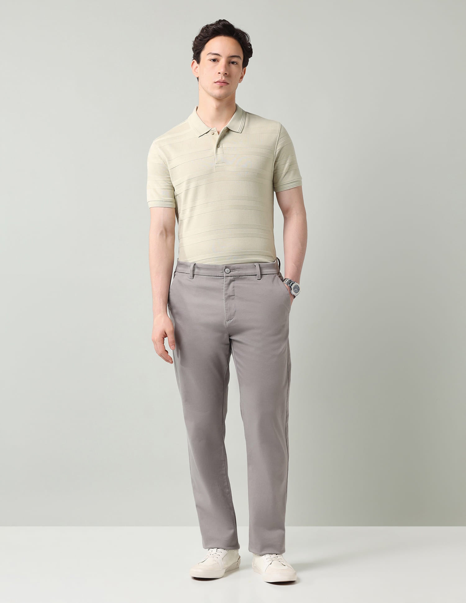 Horizontal Striped Regular Fit Polo Shirt