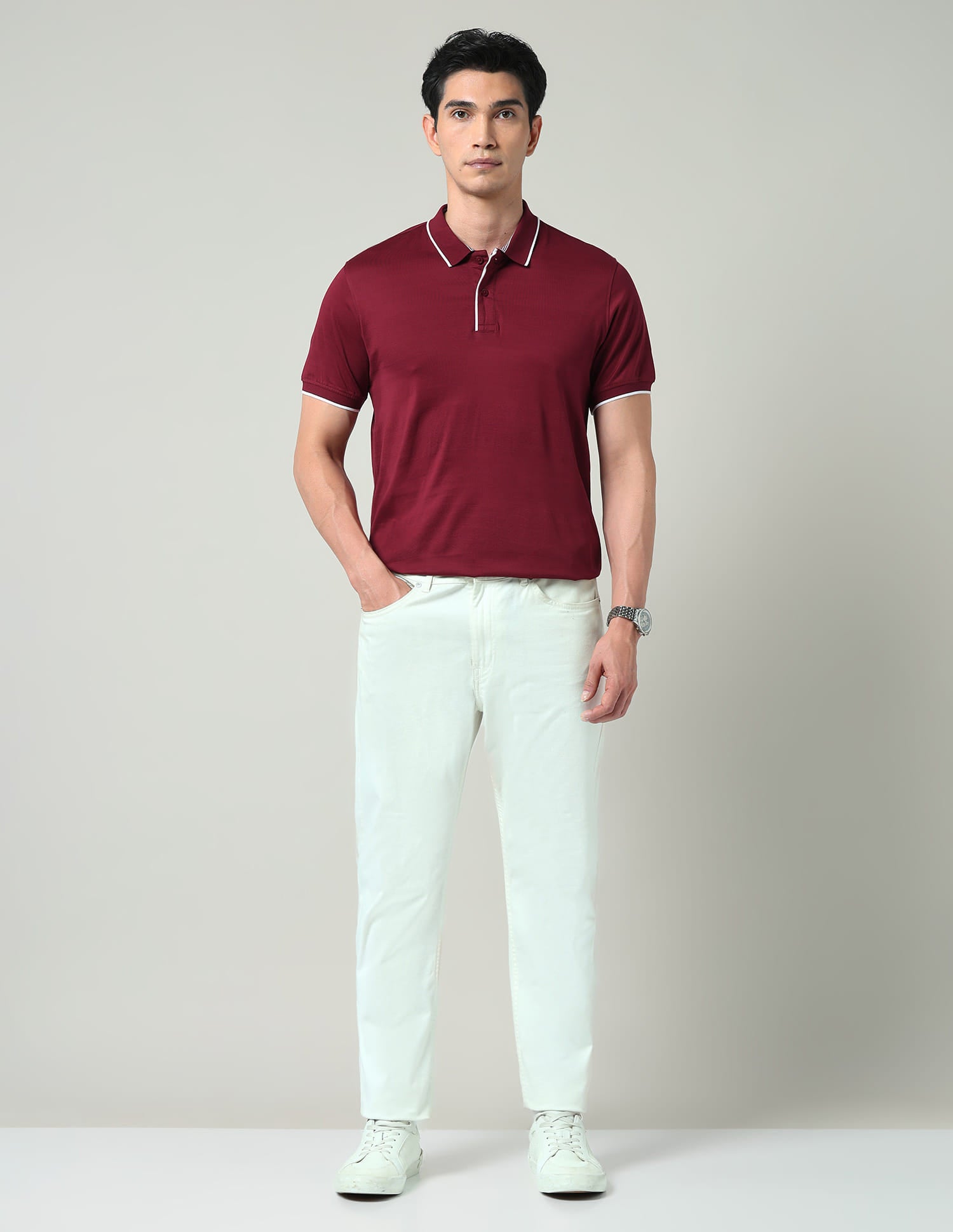 Regular Solid Slim Fit Polo Shirt