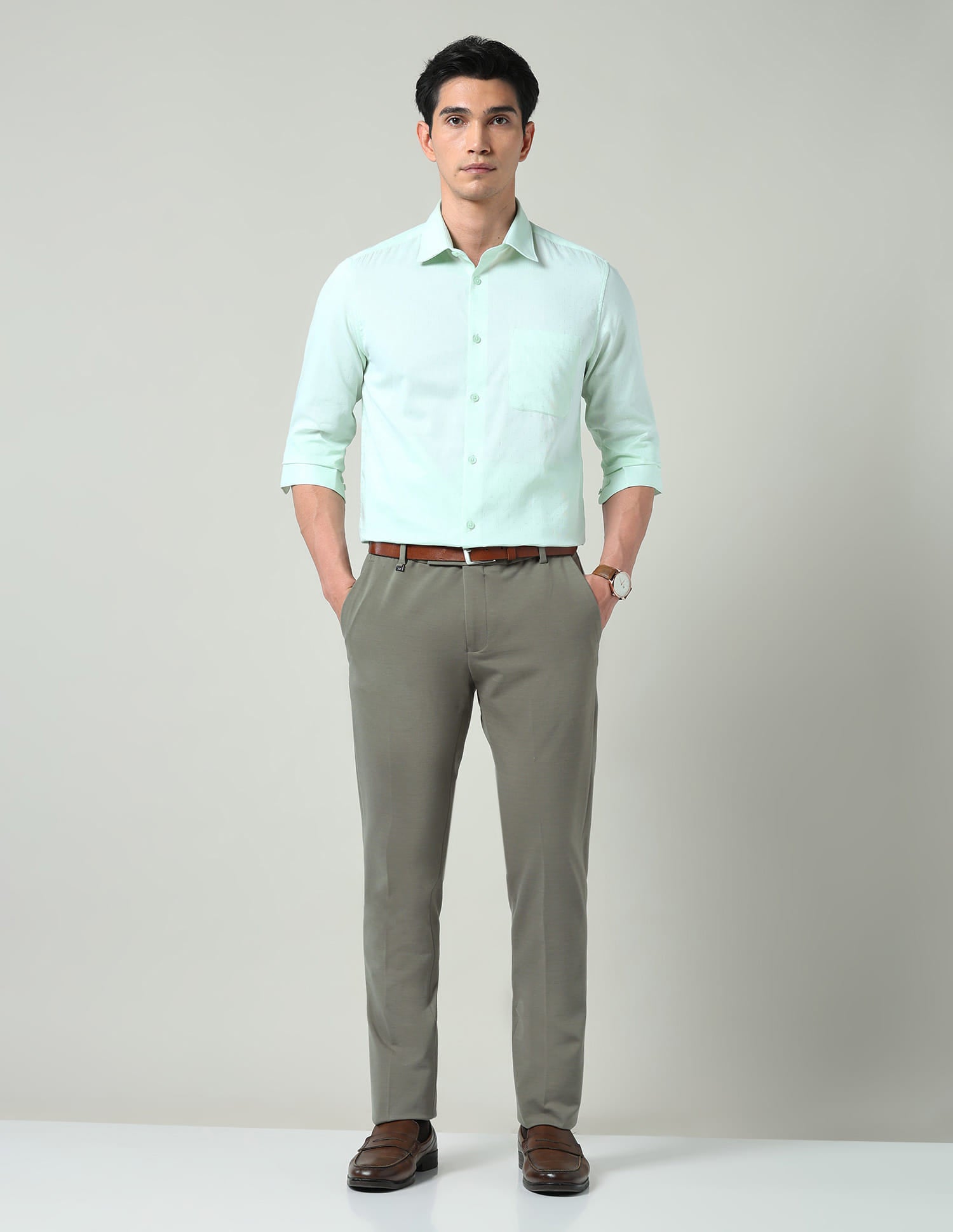 Solid Regular Fit Trousers
