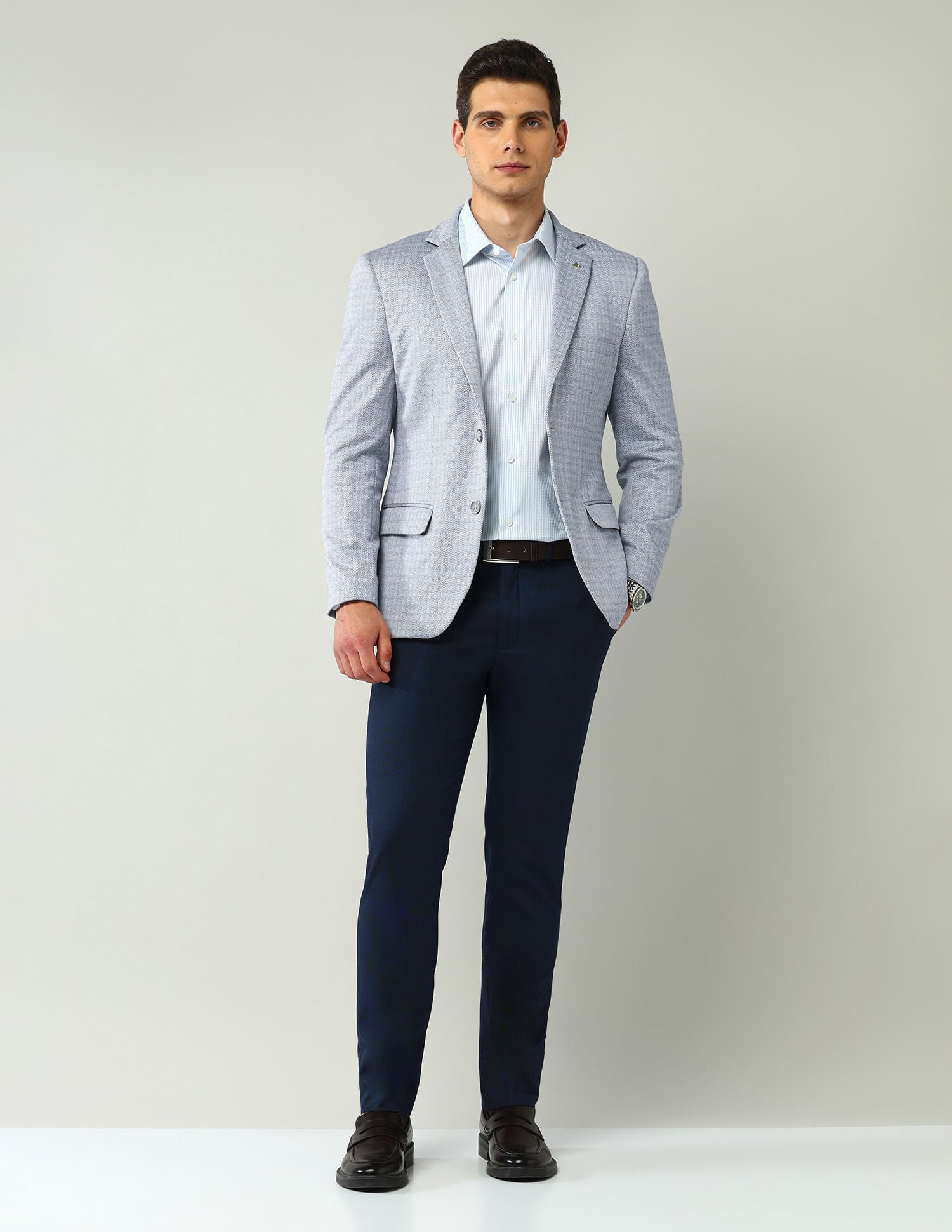 Office-Powered Tailored Fit Textured Blazer