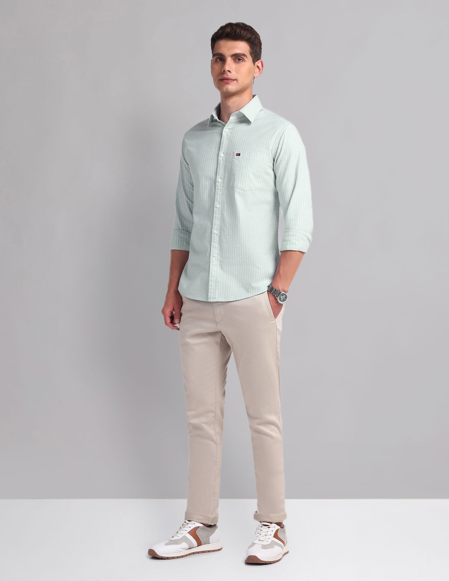 Vertical Stripe Cotton Shirt
