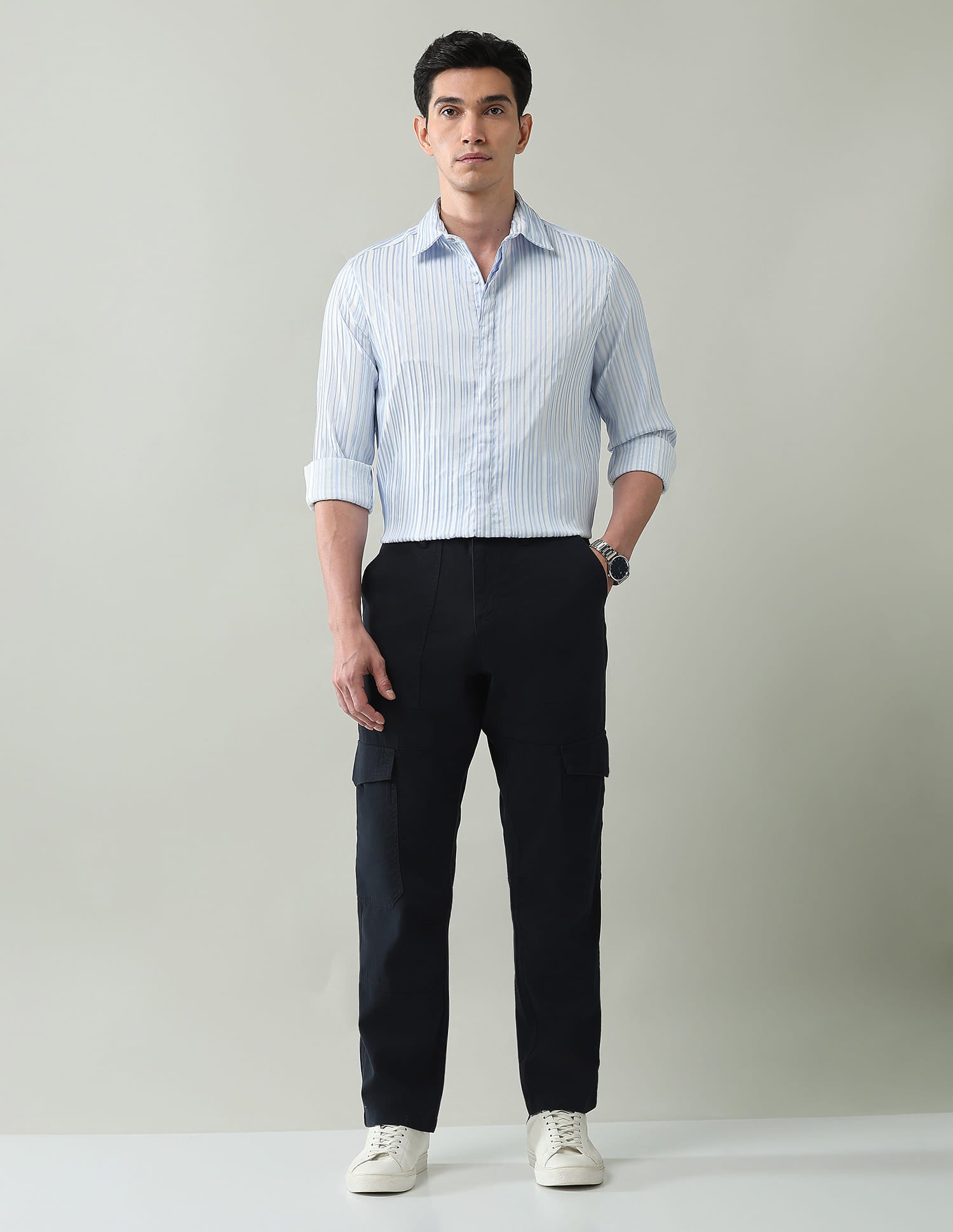 Wanderer Solid Regular Fit Cargos