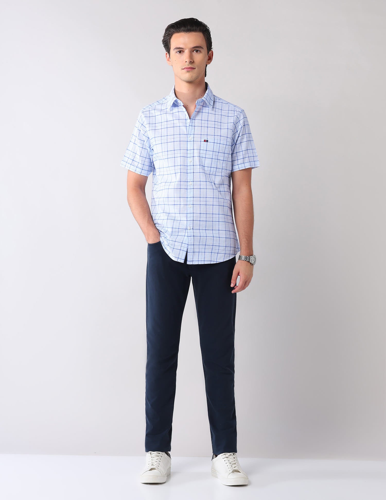 City Chronicles Modern Slim Fit Tartan Checked Shirt