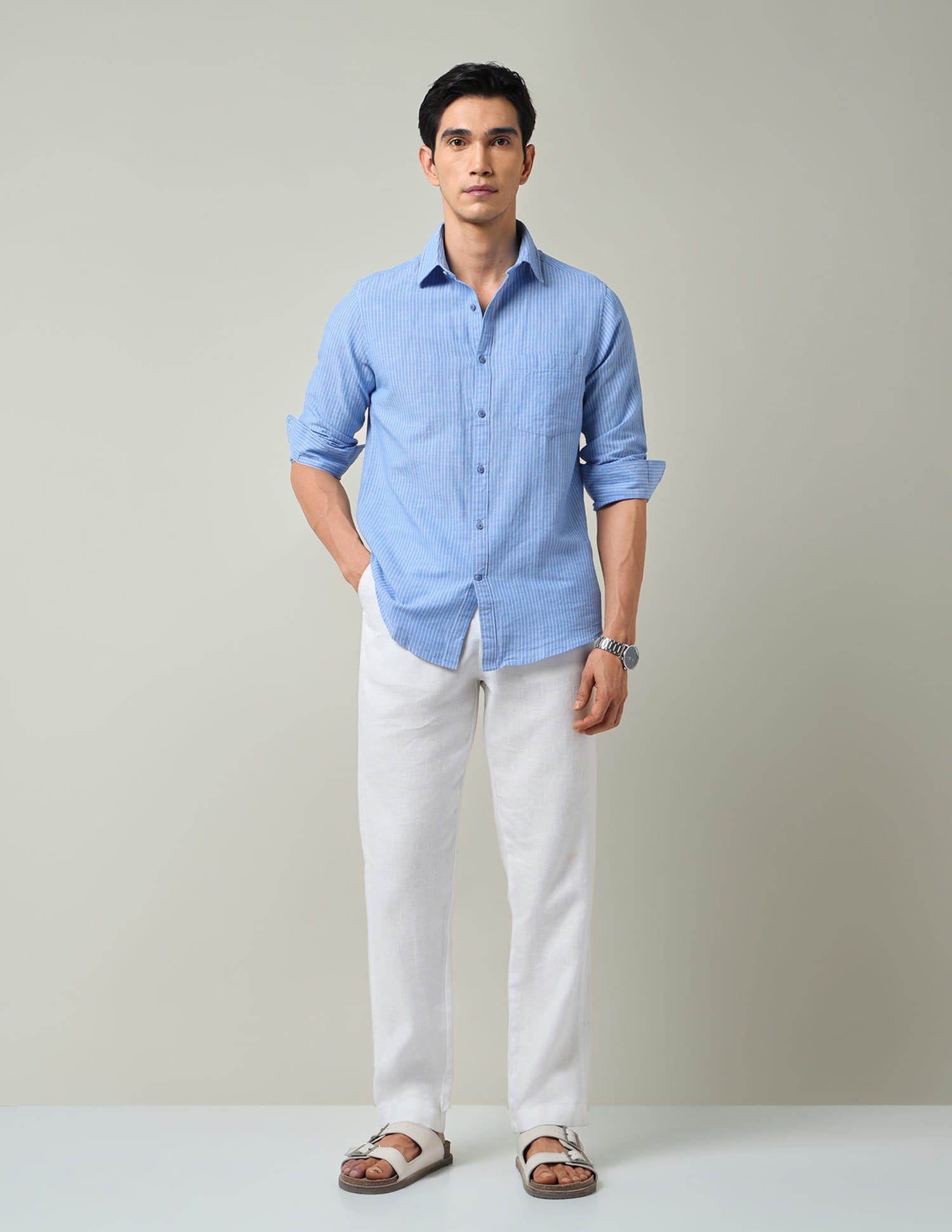 Vertical Striped Slim Fit Shirt