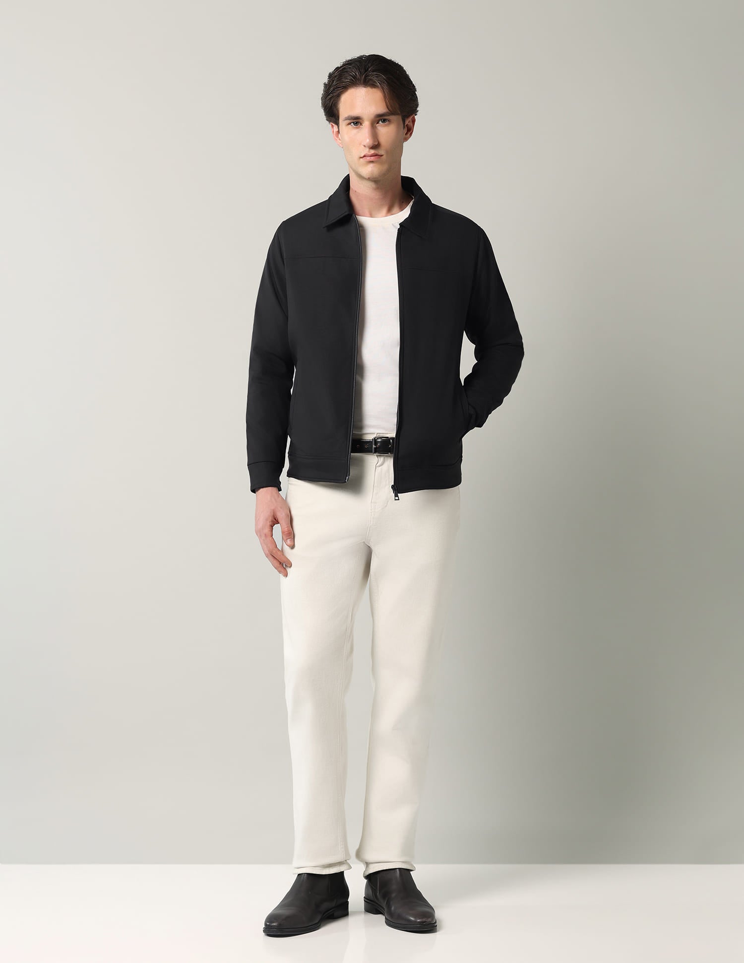Solid Regular Fit Reversible Jacket