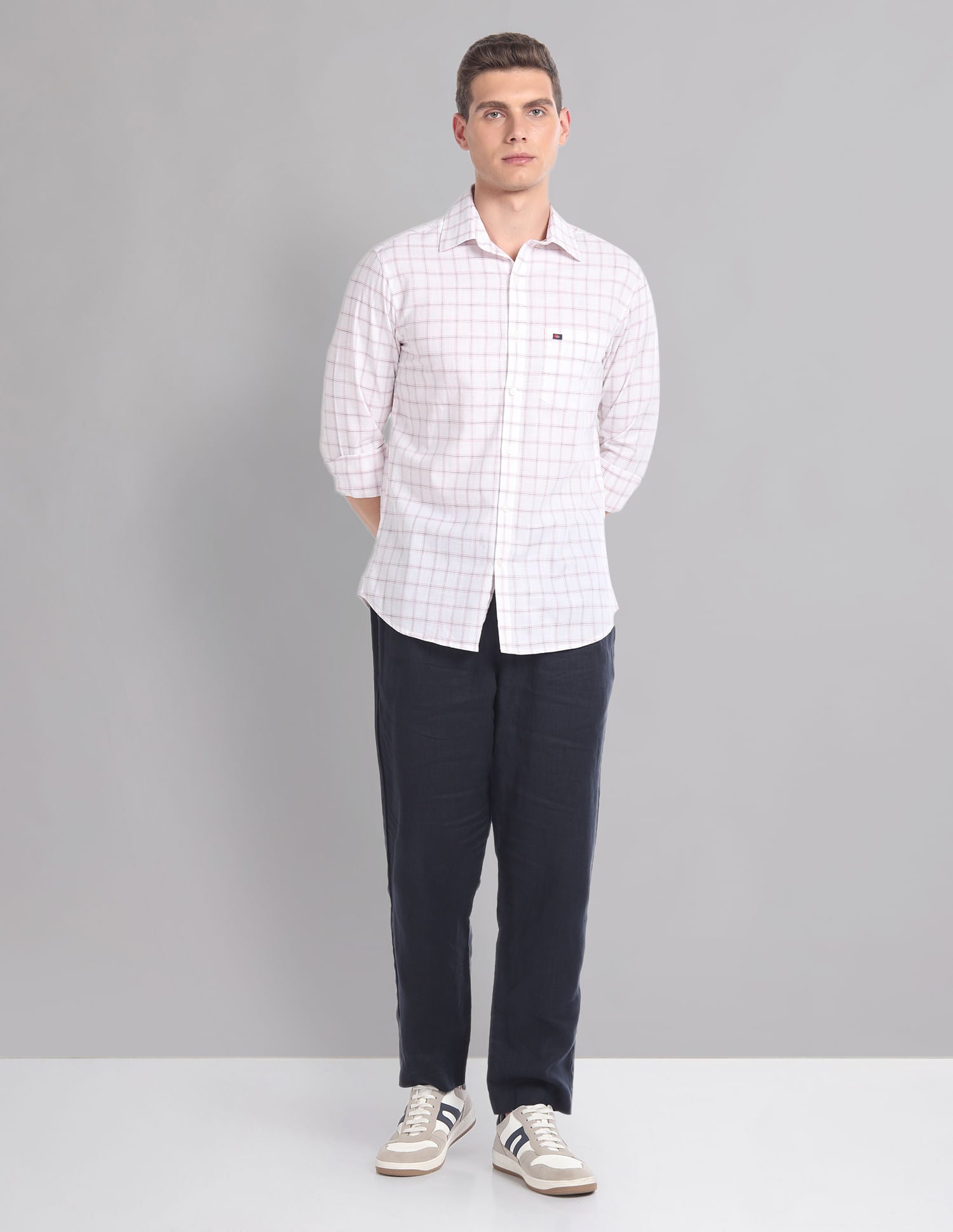 Modern-Edged Tartan Check Cotton Summer Shirt