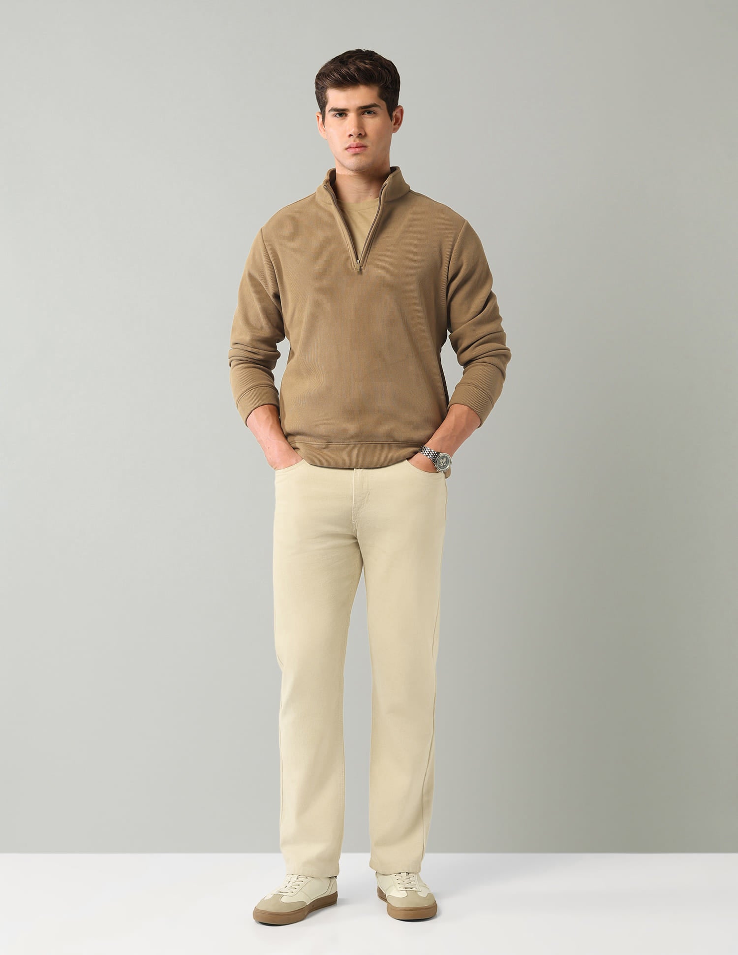 Textured Regular Fit Sweatshirt