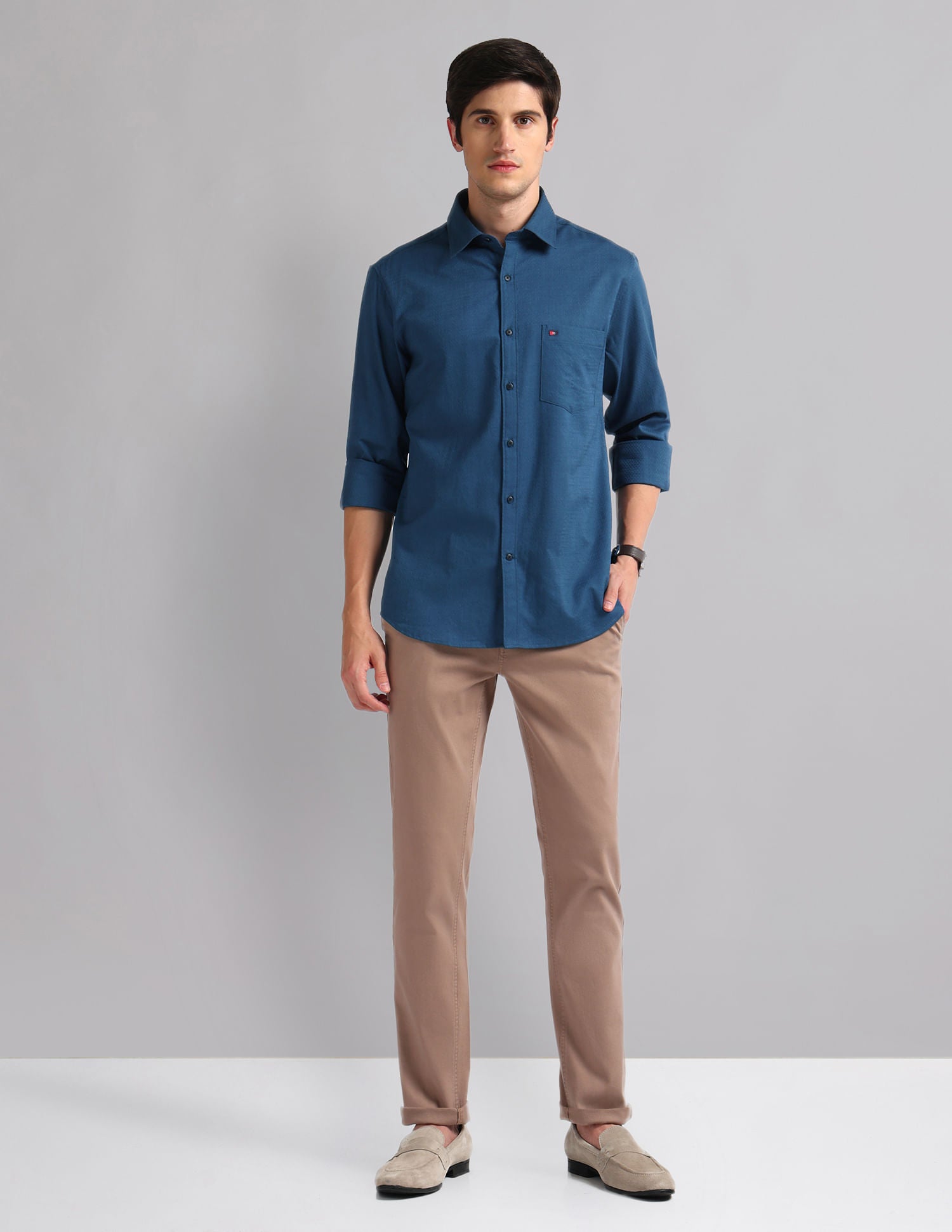 Geometric Patterned Slim Fit Shirt-4