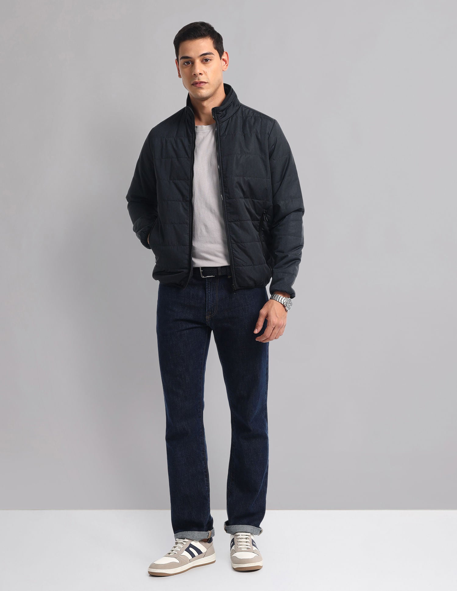 Urban Flex High Neck Quilted Casual Jacket
