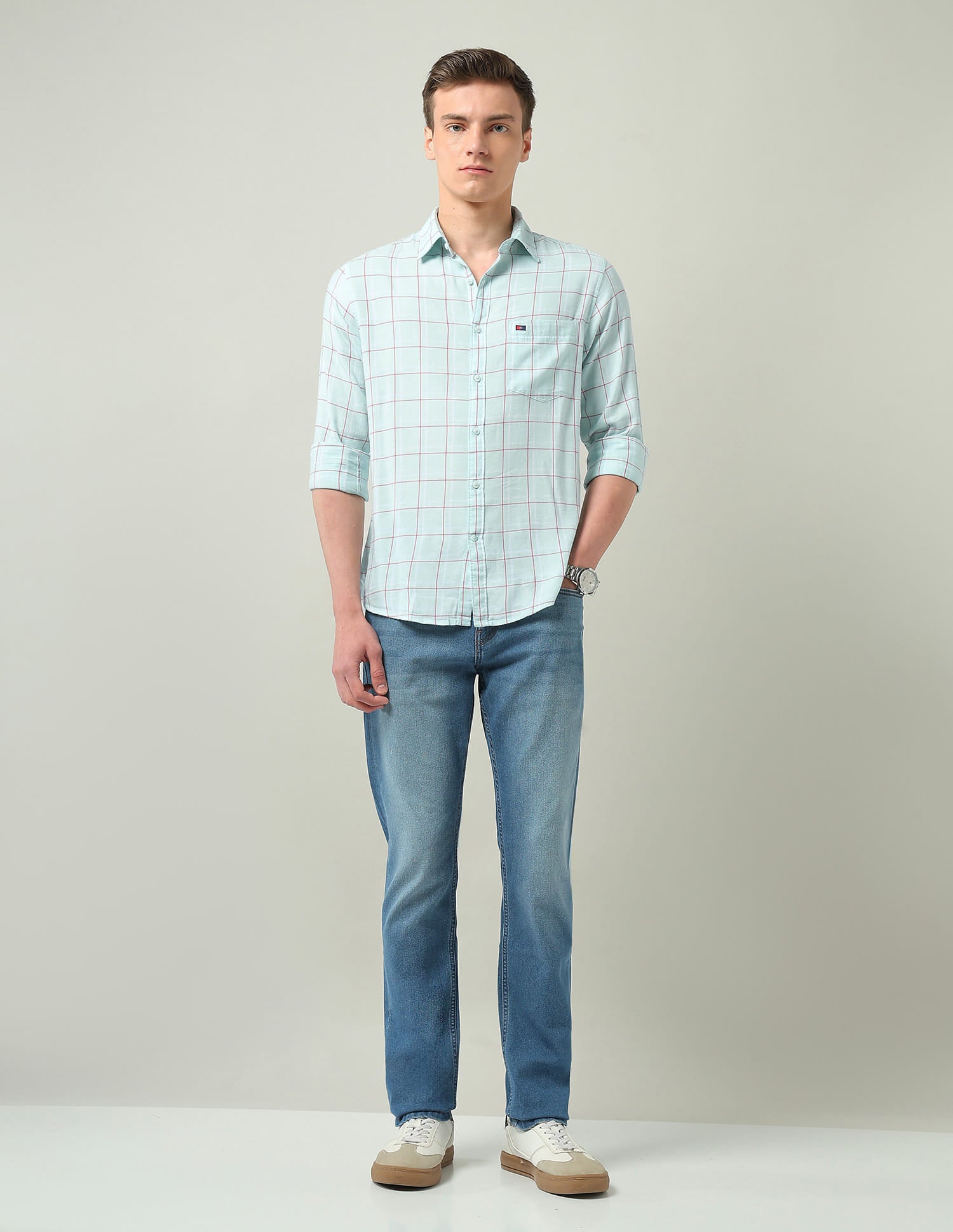 Modern Slim Fit Checked Shirt