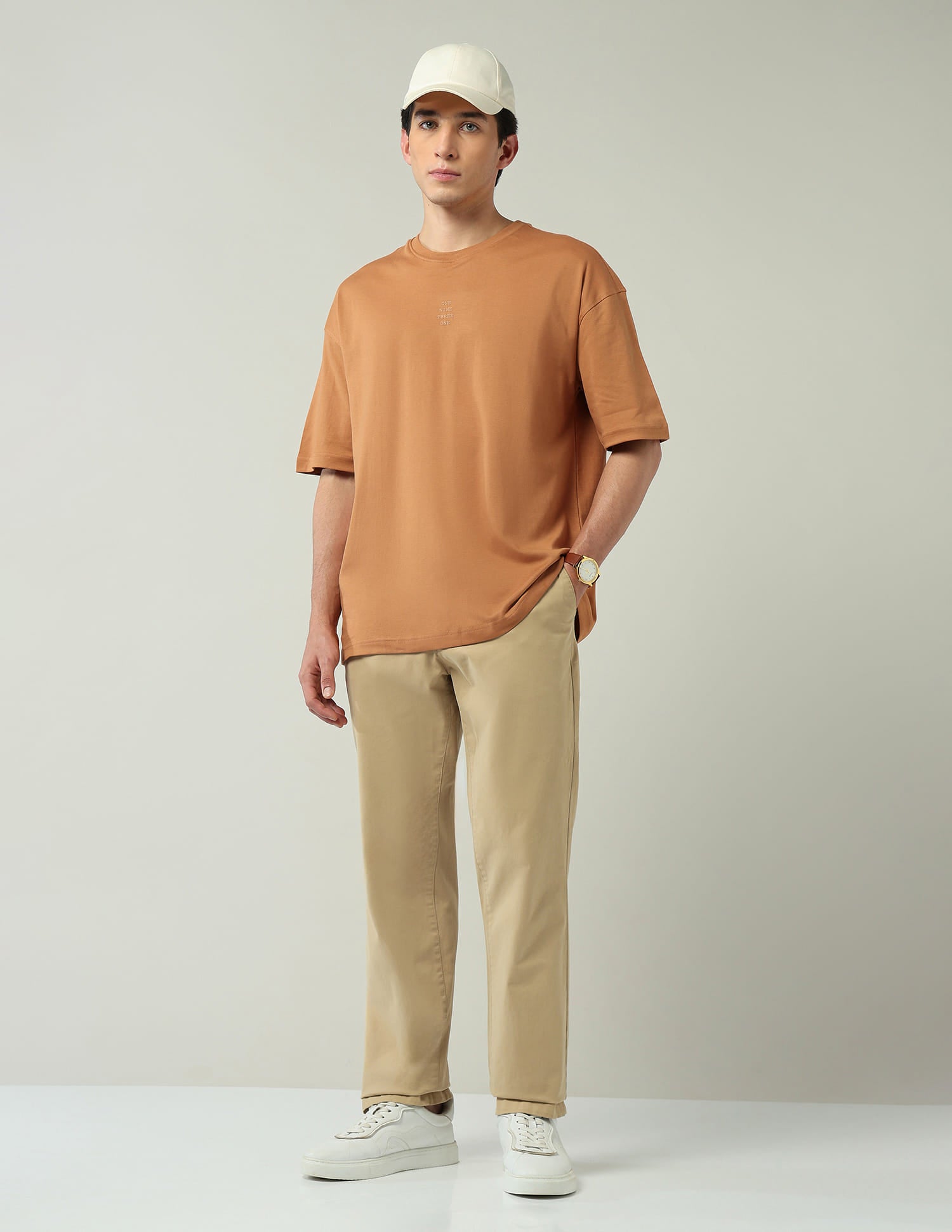 Street-Style Oversized Fit Solid T-Shirt