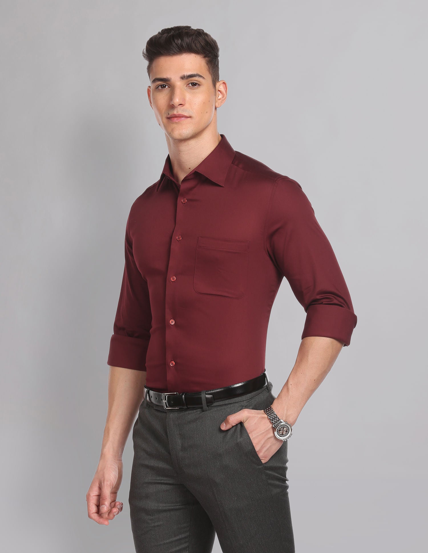 Office essential Solid Twill Formal Shirt