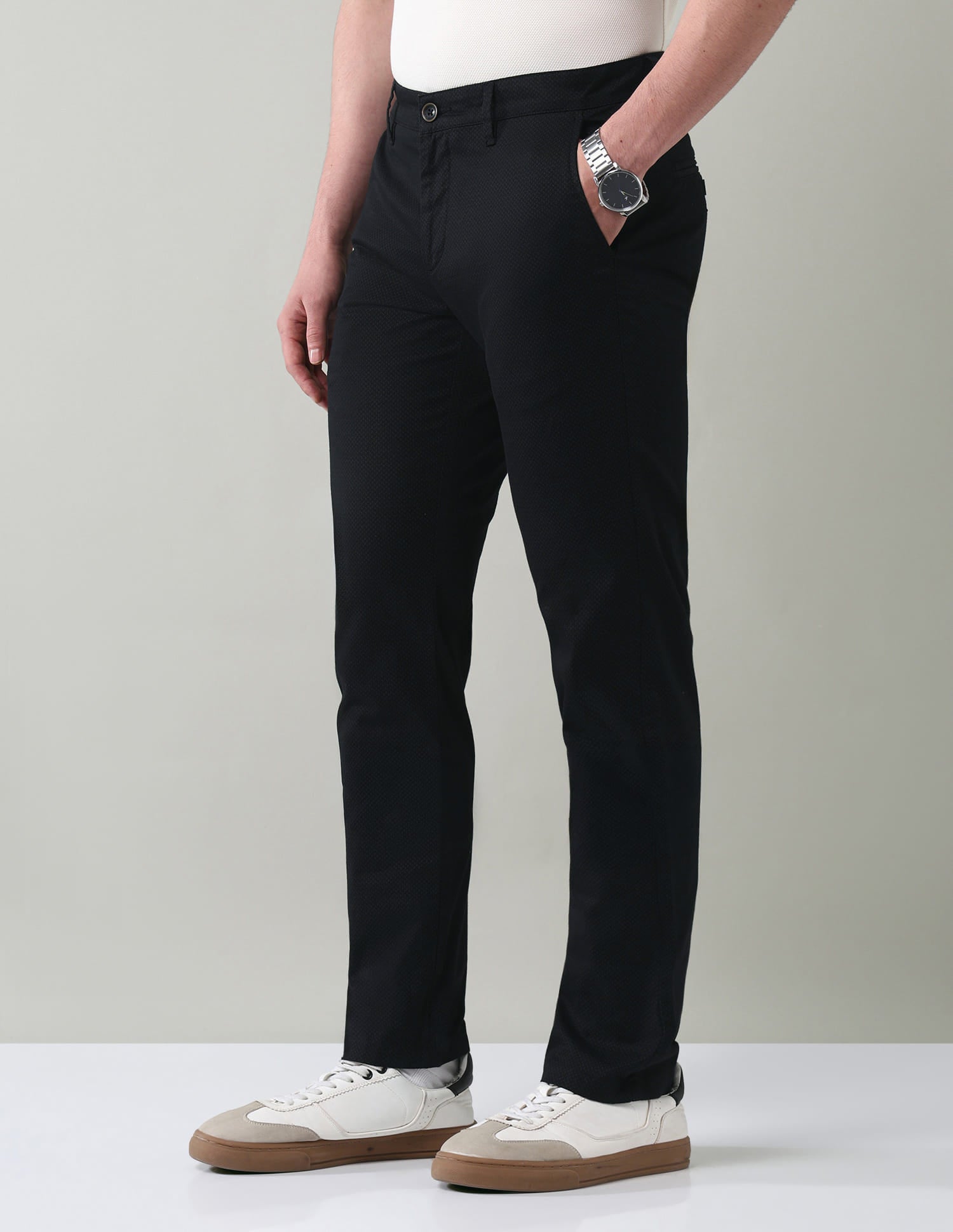 Geometric Printed Slim Fit Trousers