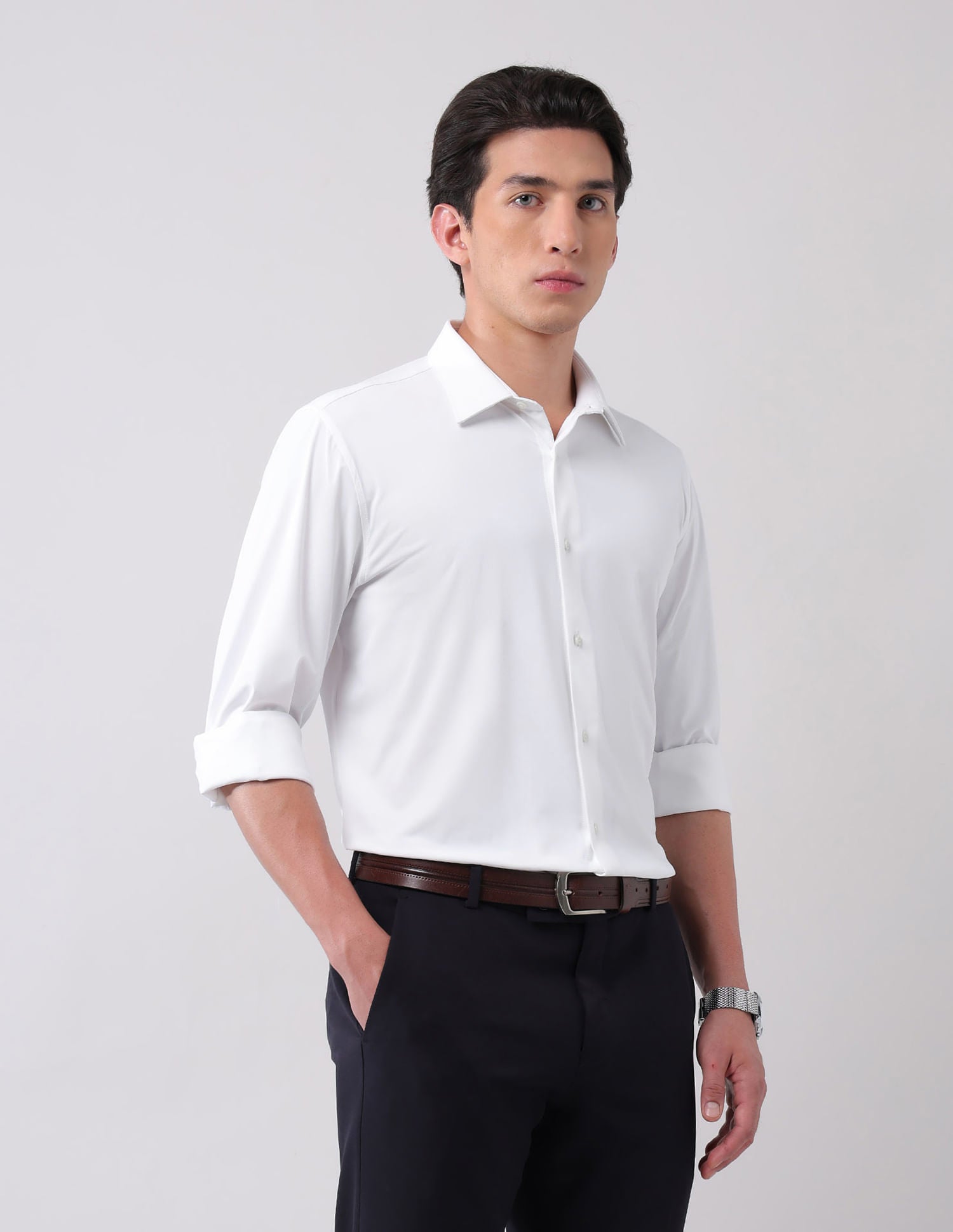 Stylish Hypermove Solid Shirt