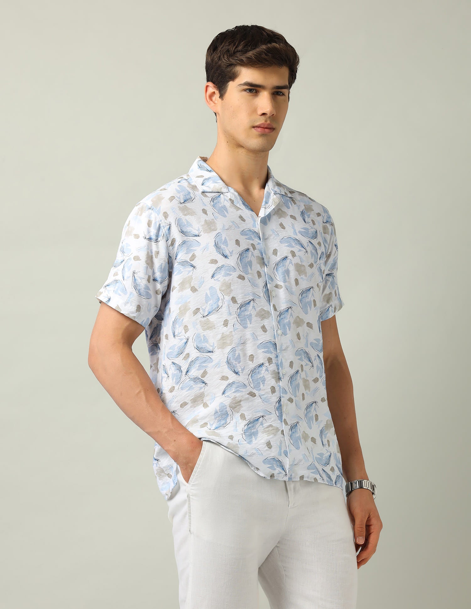 Abstract Printed Modern Slim Fit Shirt