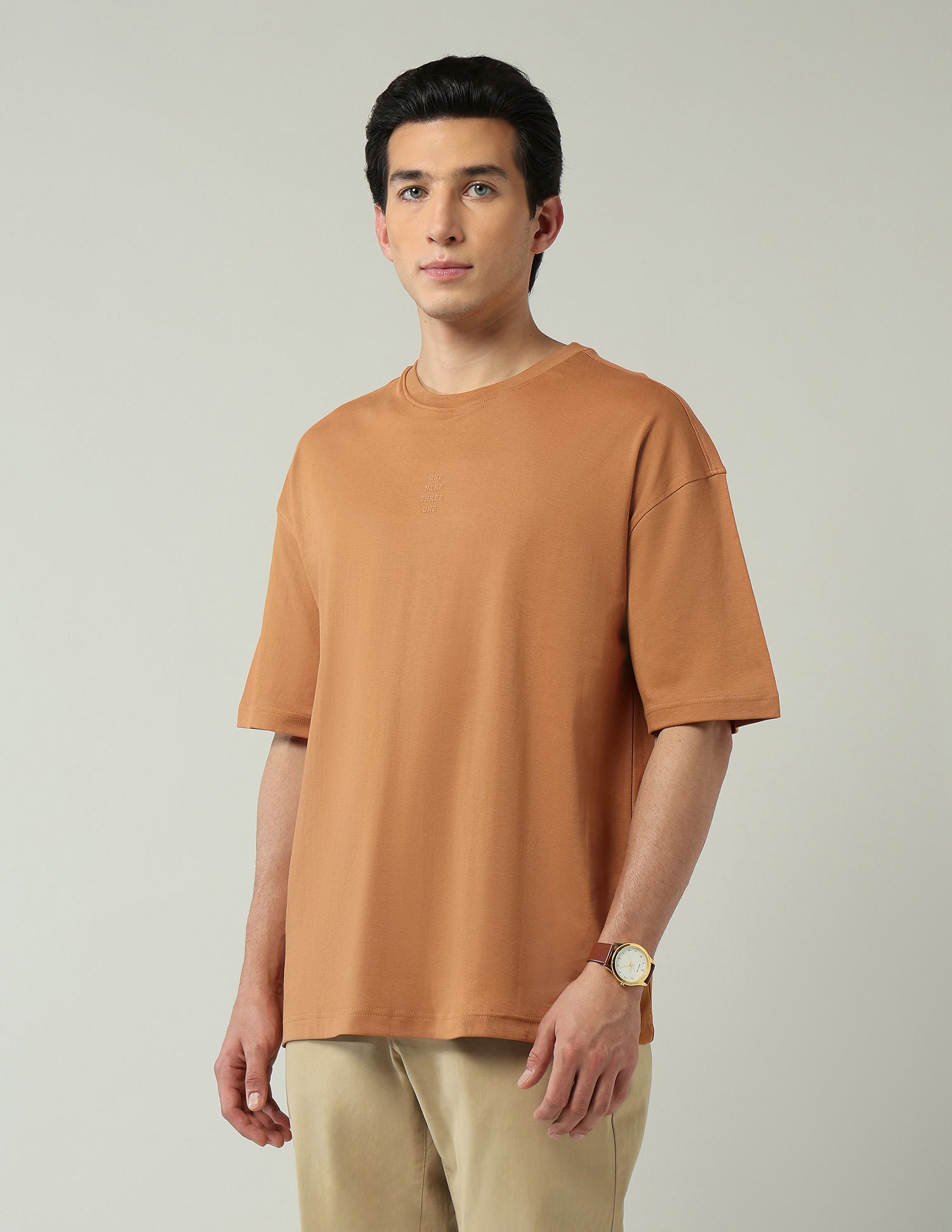 Street-Style Oversized Fit Solid T-Shirt