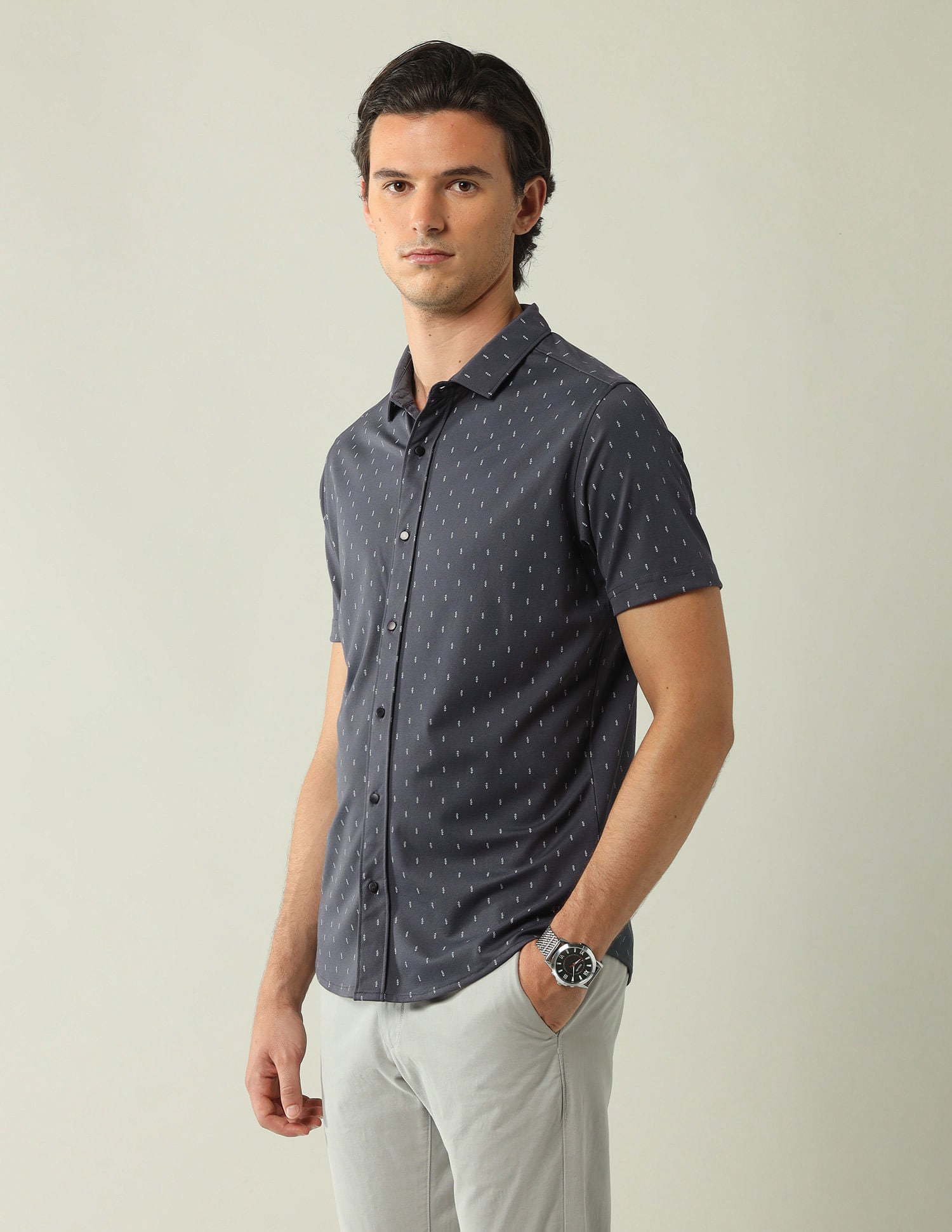 Regular Slim Fit All-Over Printed Shirt