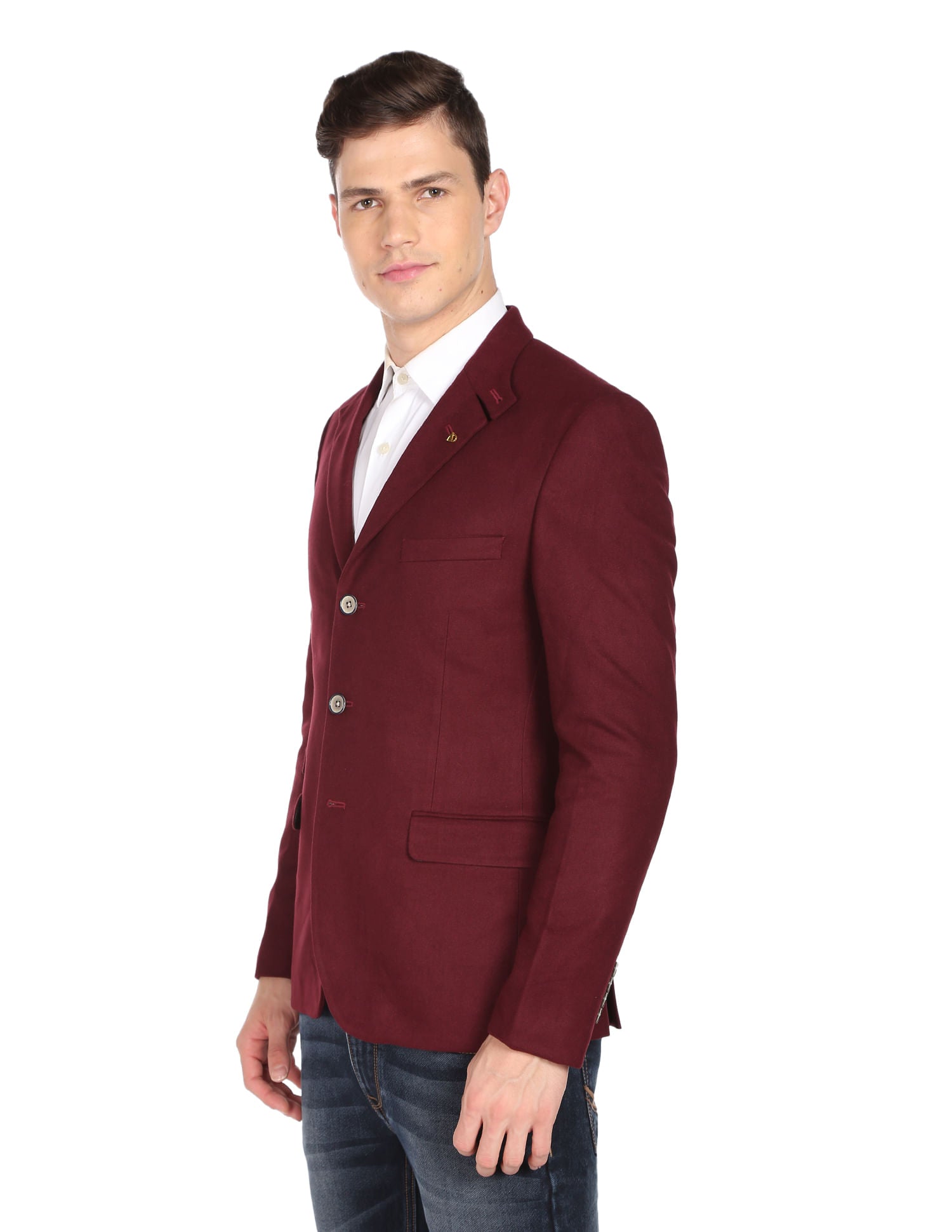 Modern Luxe Solid Twill Convertible Collar Blazer