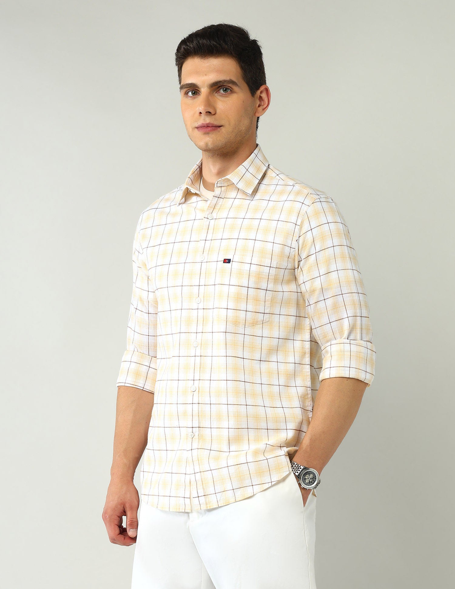 City Chronicles Modern Slim Fit Tartan Checked Shirt