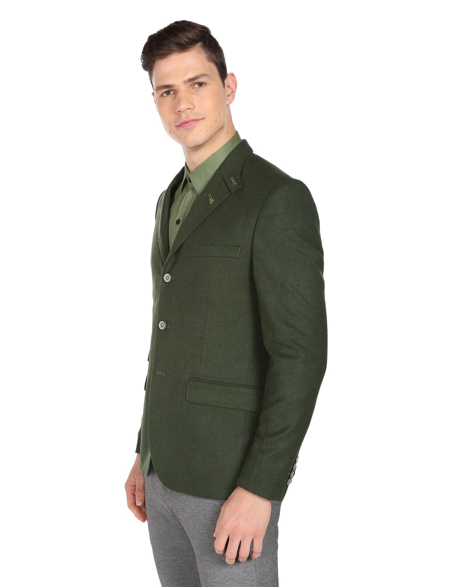 Modern Luxe Solid Twill Convertible Collar Blazer