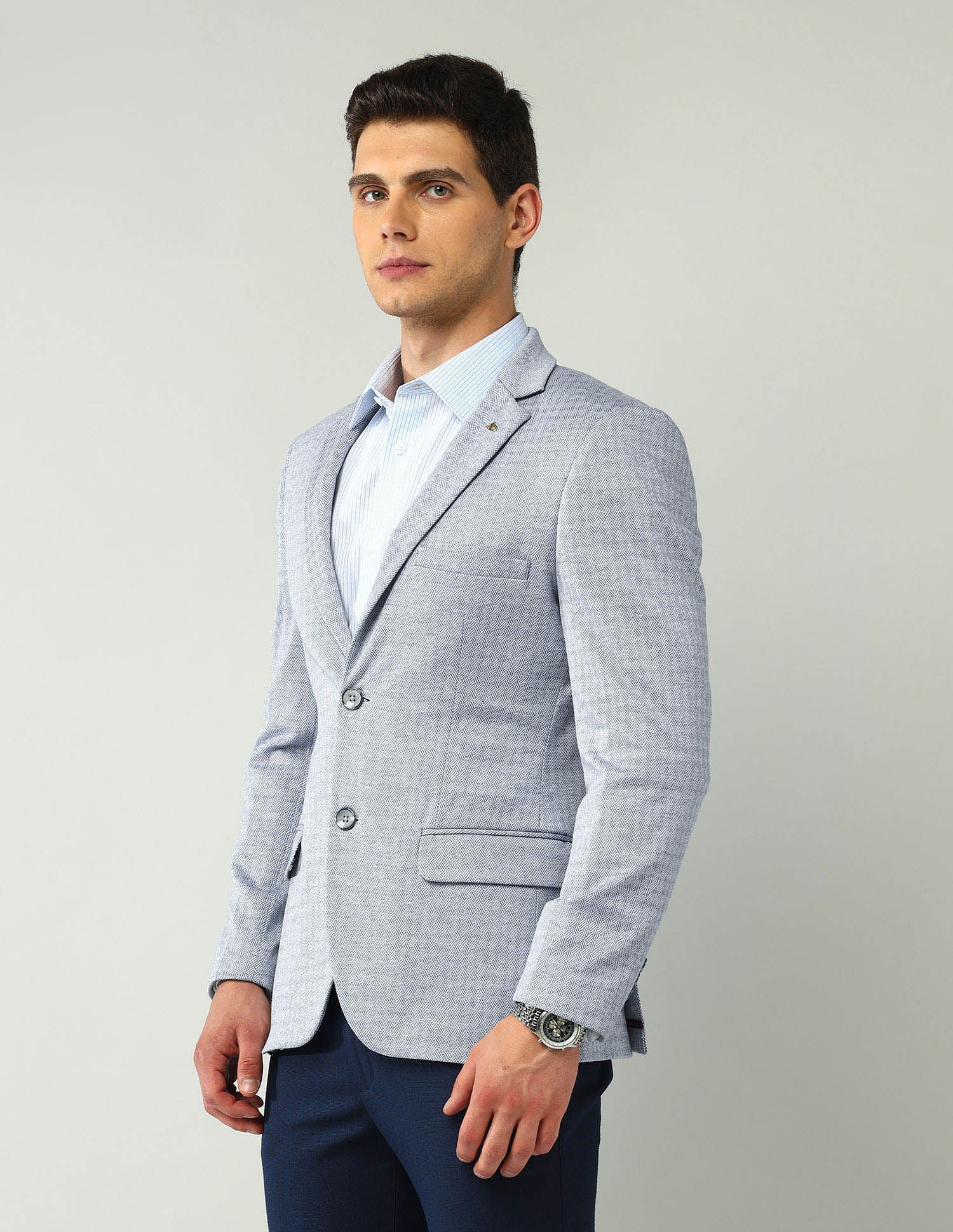 Office-Powered Tailored Fit Textured Blazer