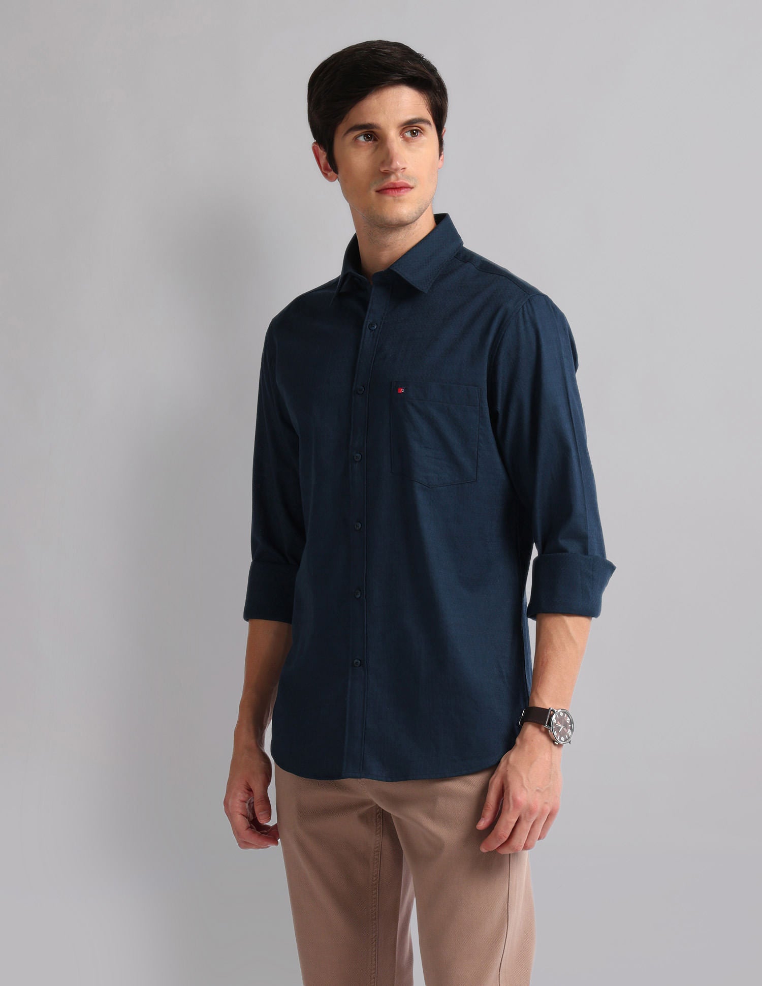 Geometric Patterned Slim Fit Shirt