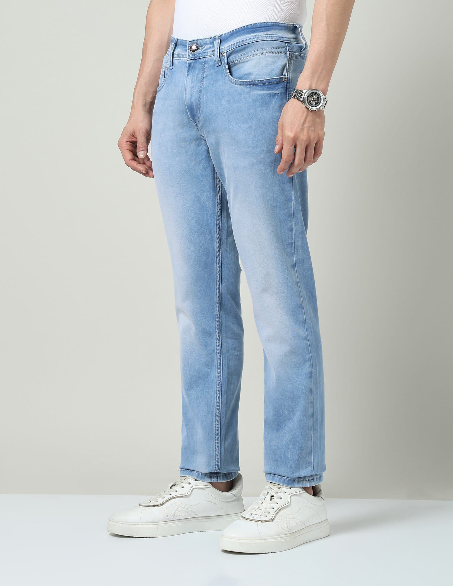 All Day Essential Slim Fit Mid-Rise Stone Wash Jeans