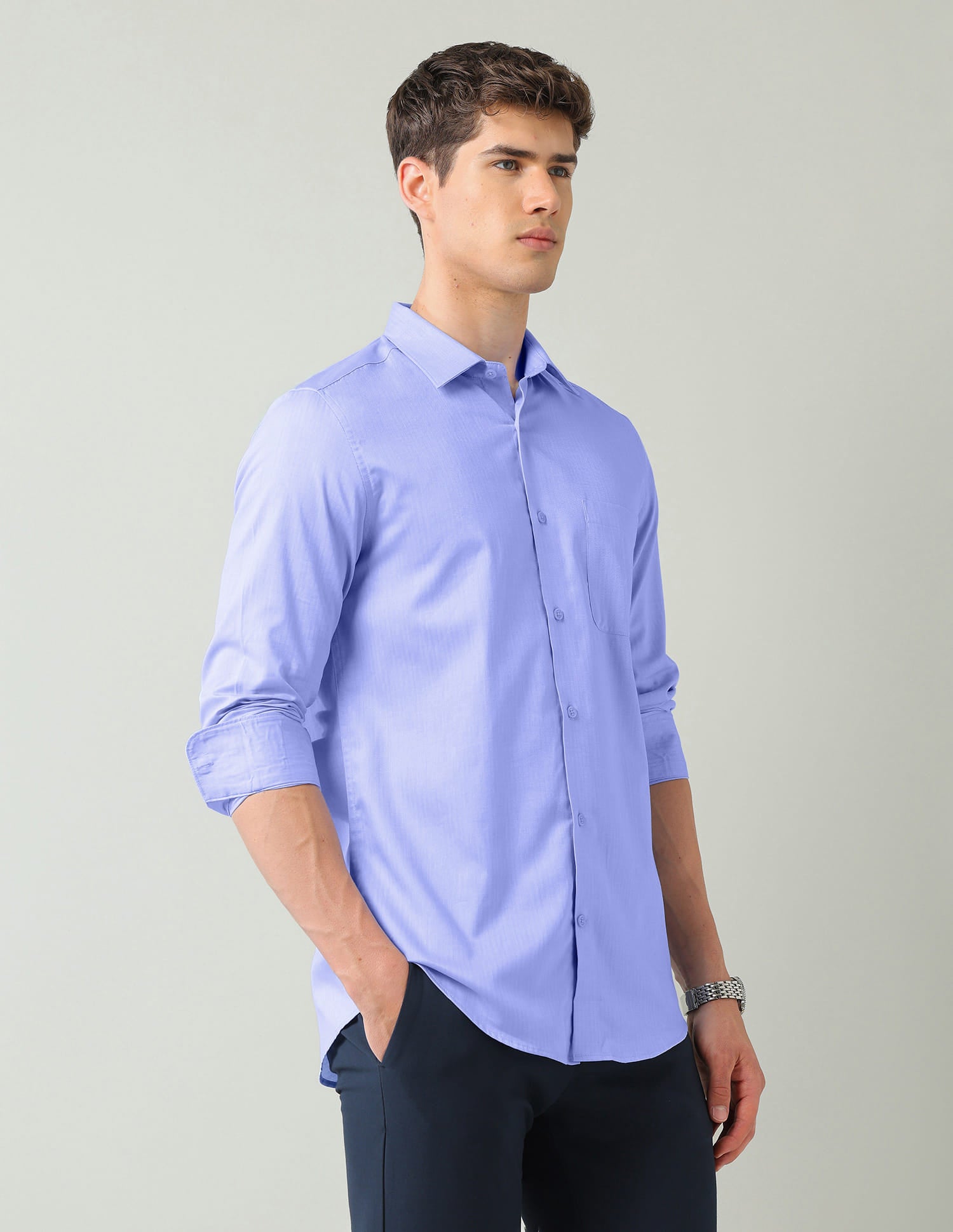 Solid Twill Weave Regular Fit Shirt