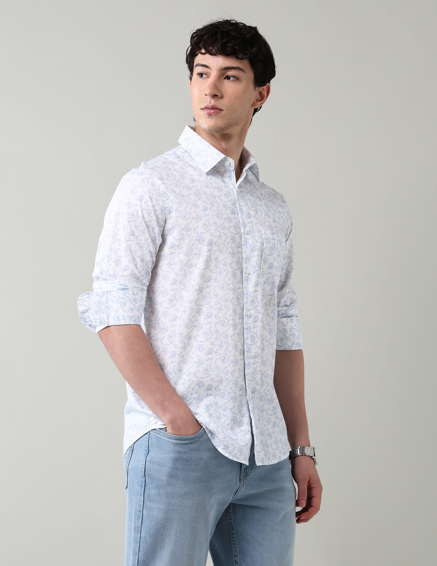 Geometric Printed Slim Fit Shirt