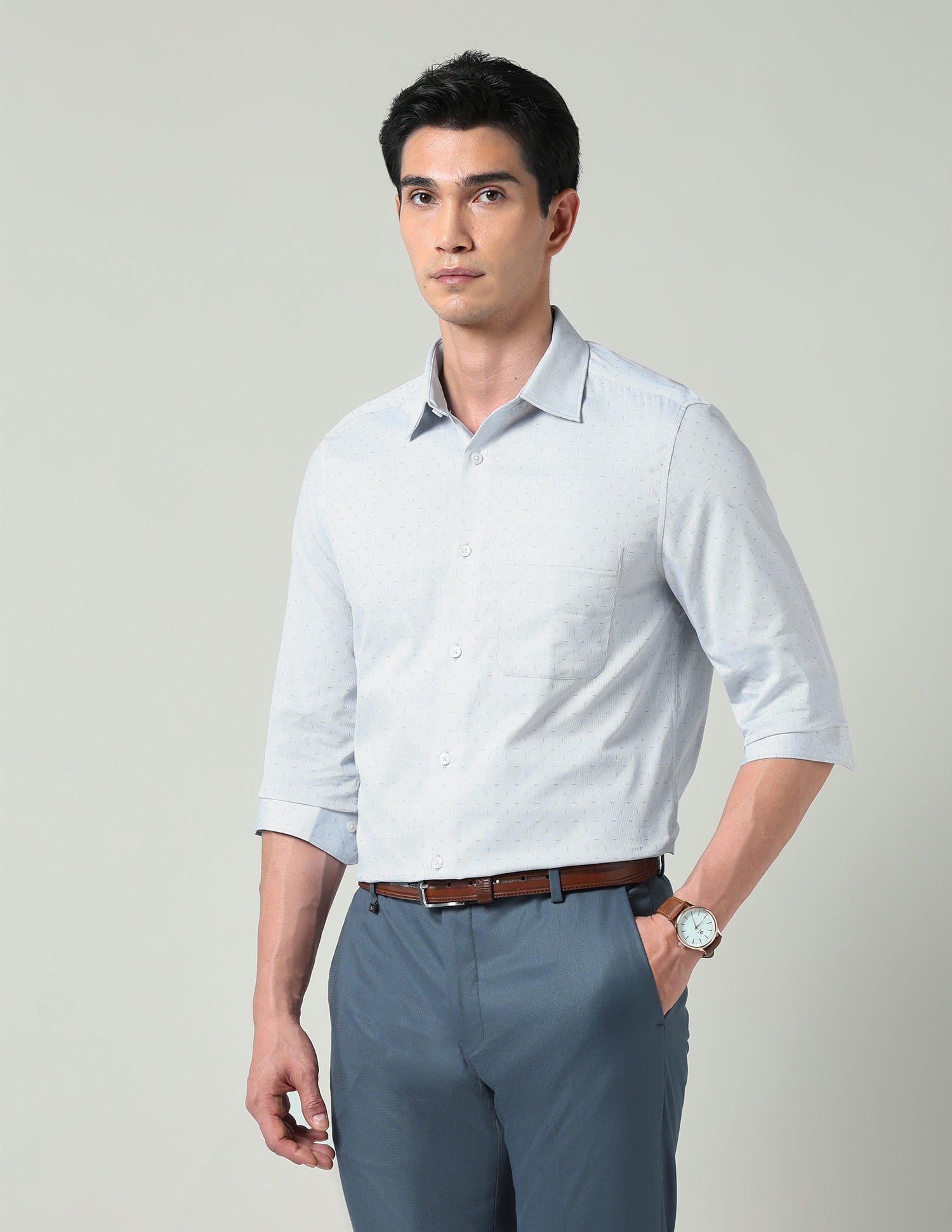 Power Pulse Solid Dobby Regular Fit Shirt