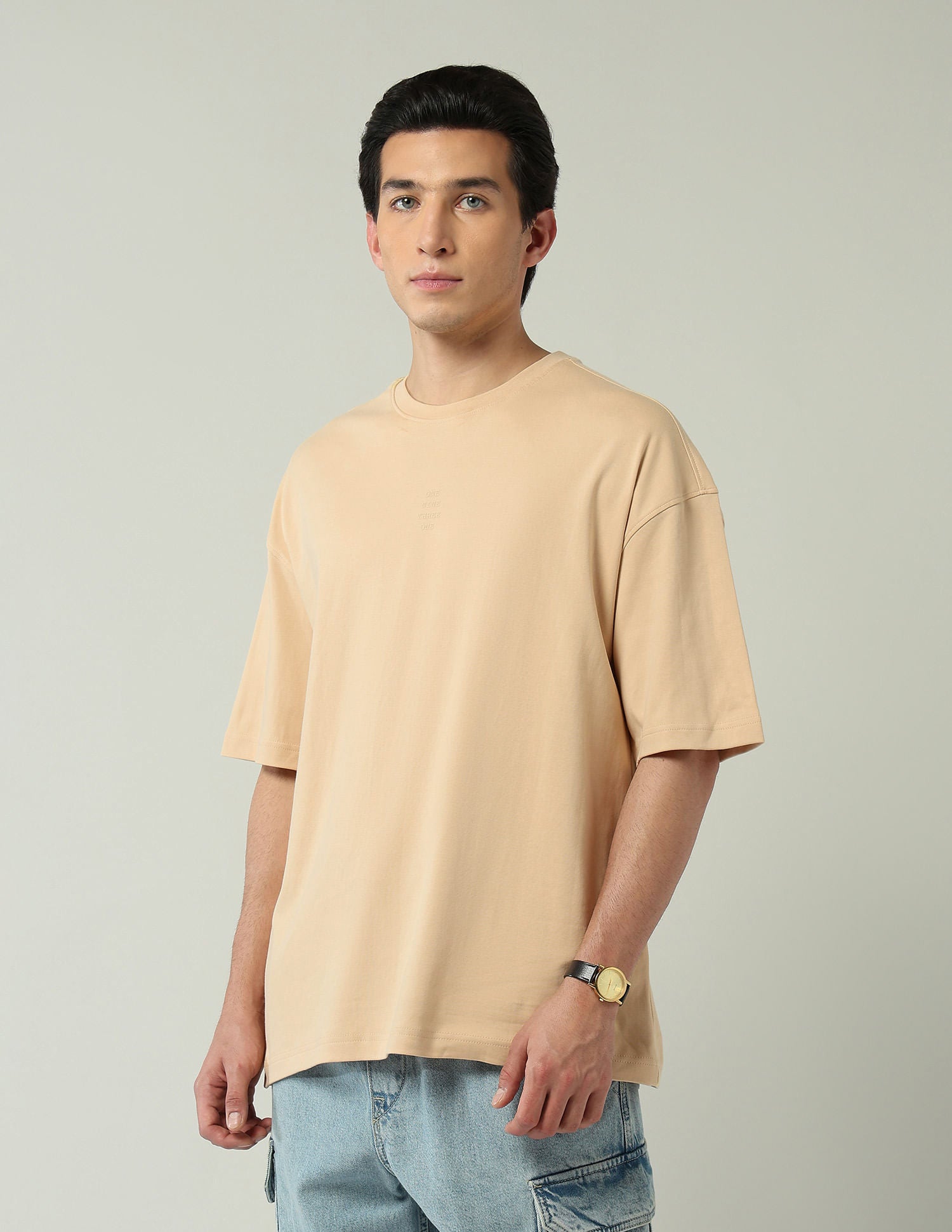 Street-Style Oversized Fit Solid T-Shirt