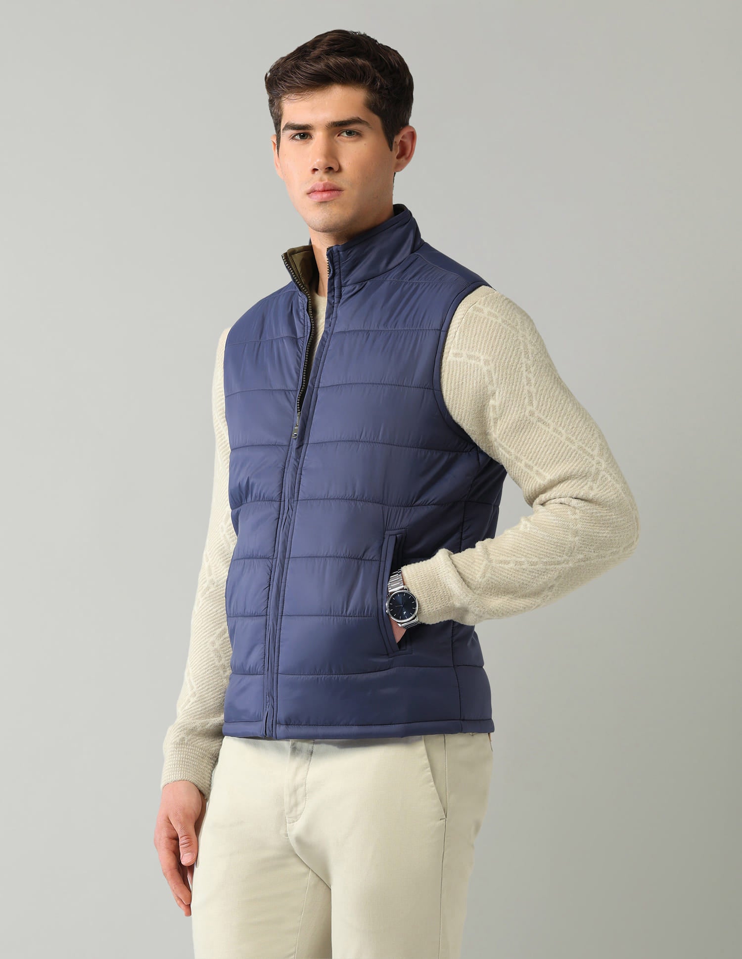 Solid Regular Fit Puffer Jacket