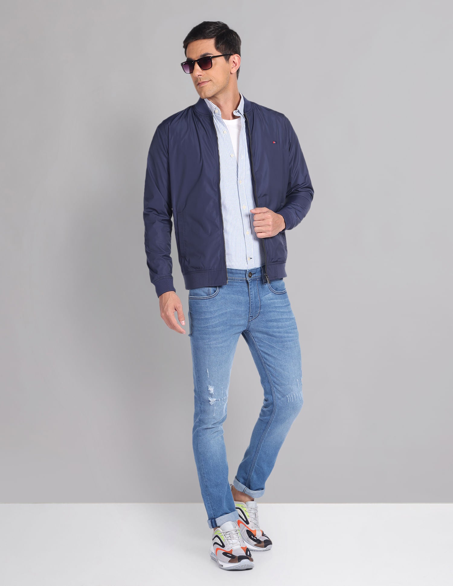 Travel Friendly Solid Foldable Bomber Jacket