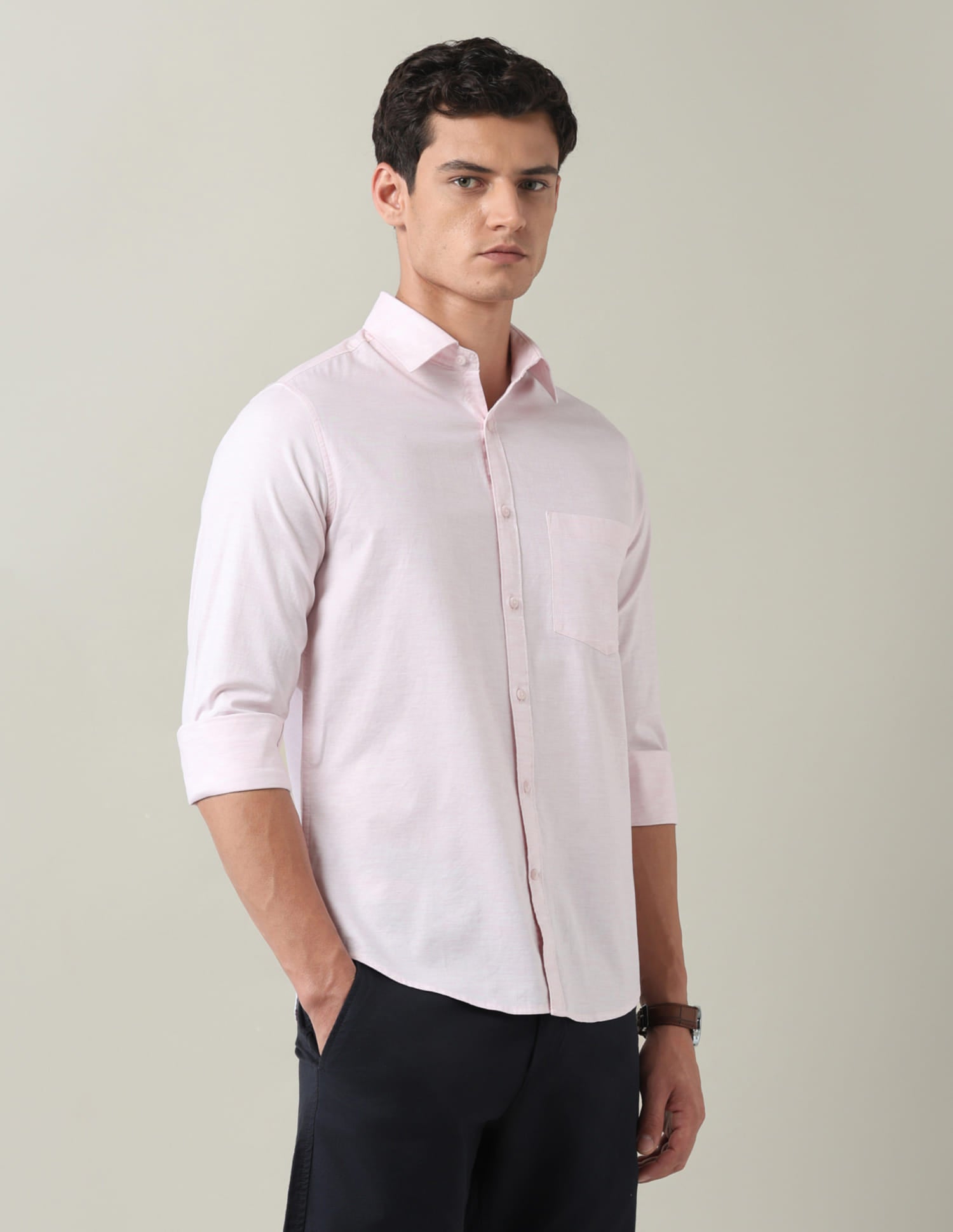 Solid Slim Fit Twill Shirt