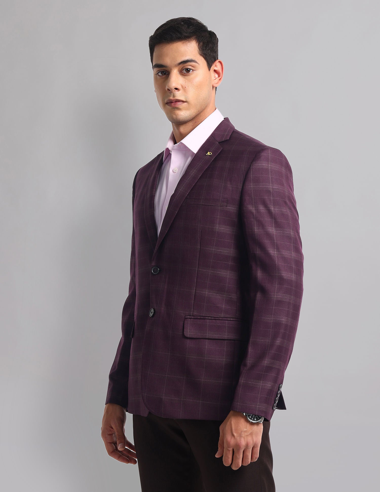 Corporate Core Single-Breasted Checked Blazer