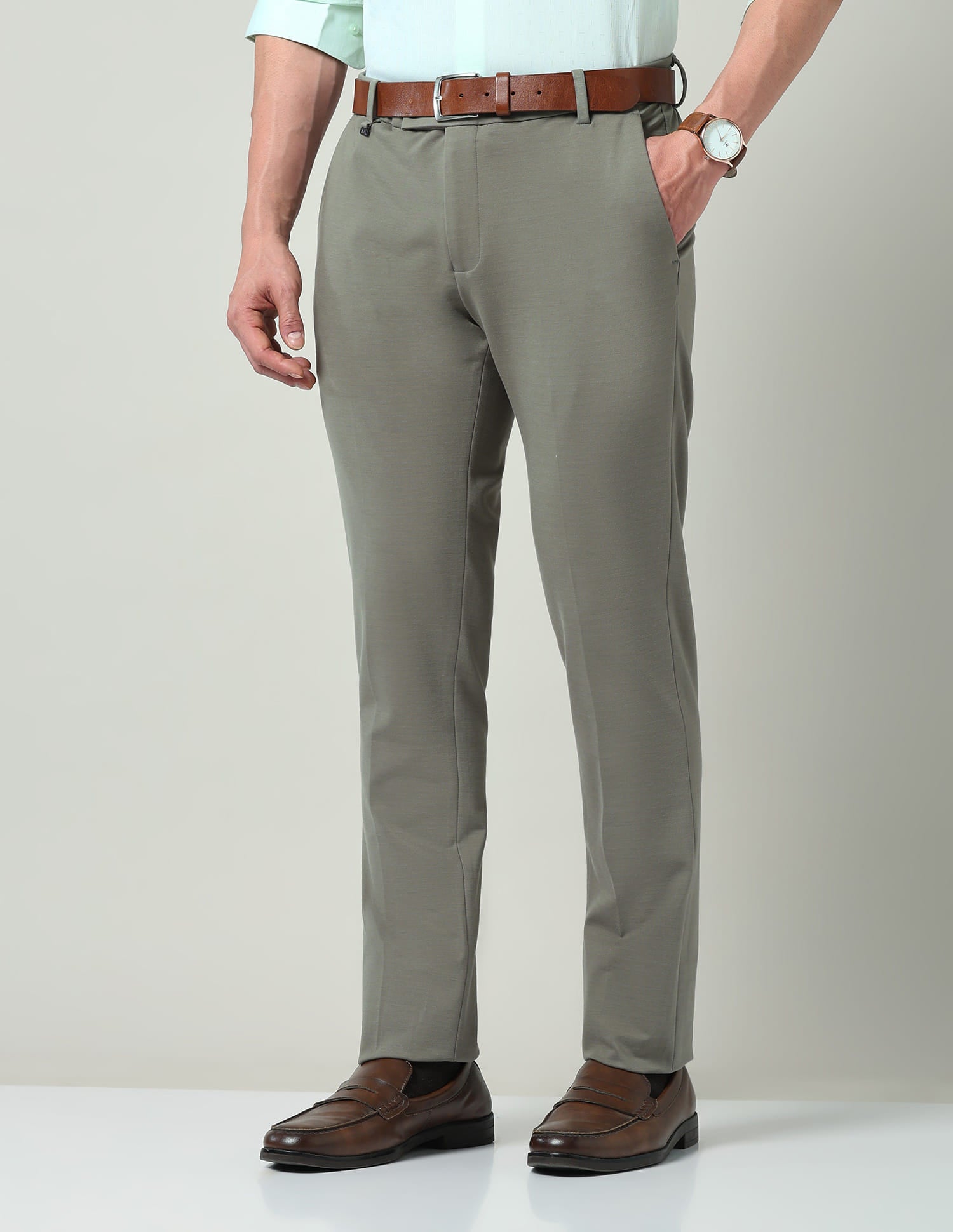 Solid Regular Fit Trousers