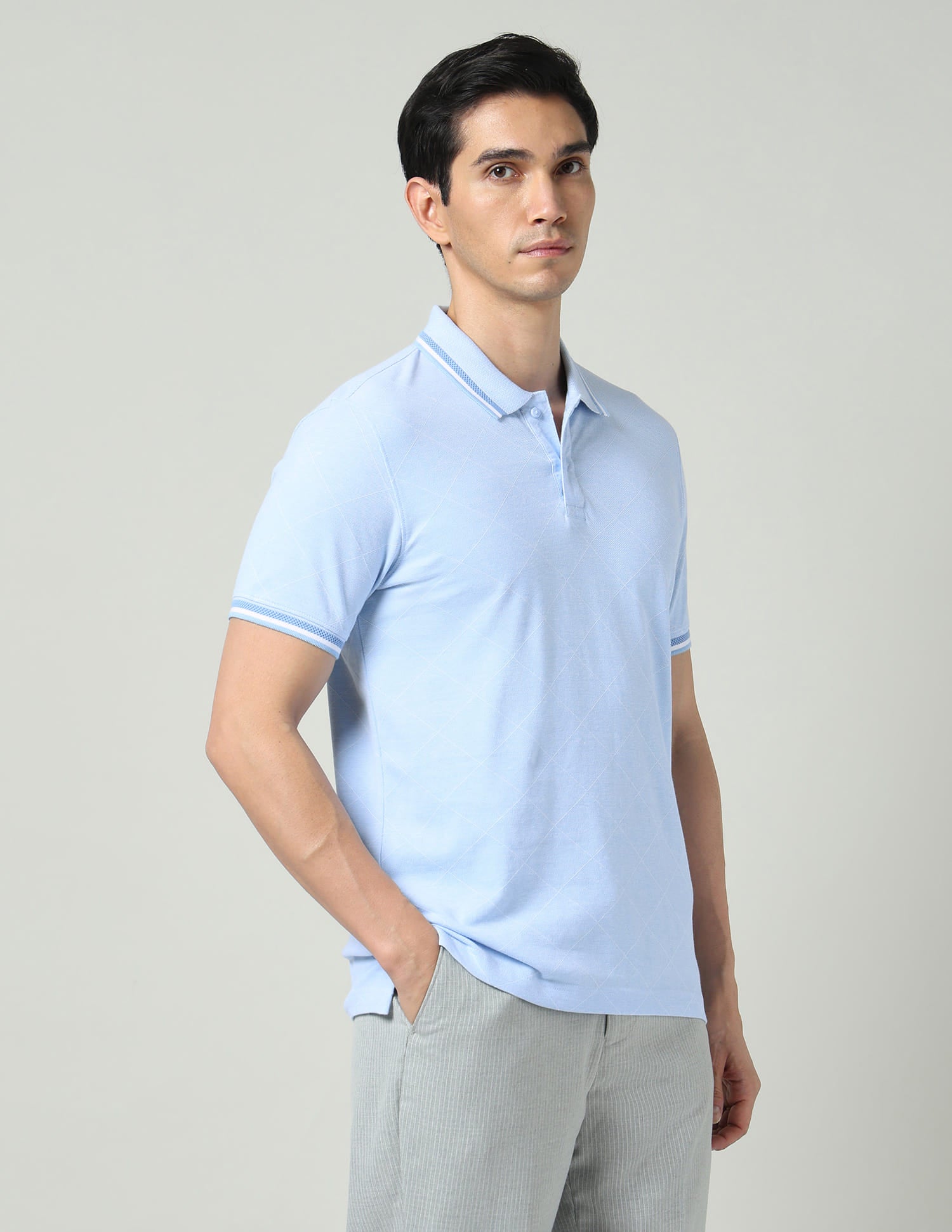 Vintage Cool Geometric Print Slim Fit Polo Shirt