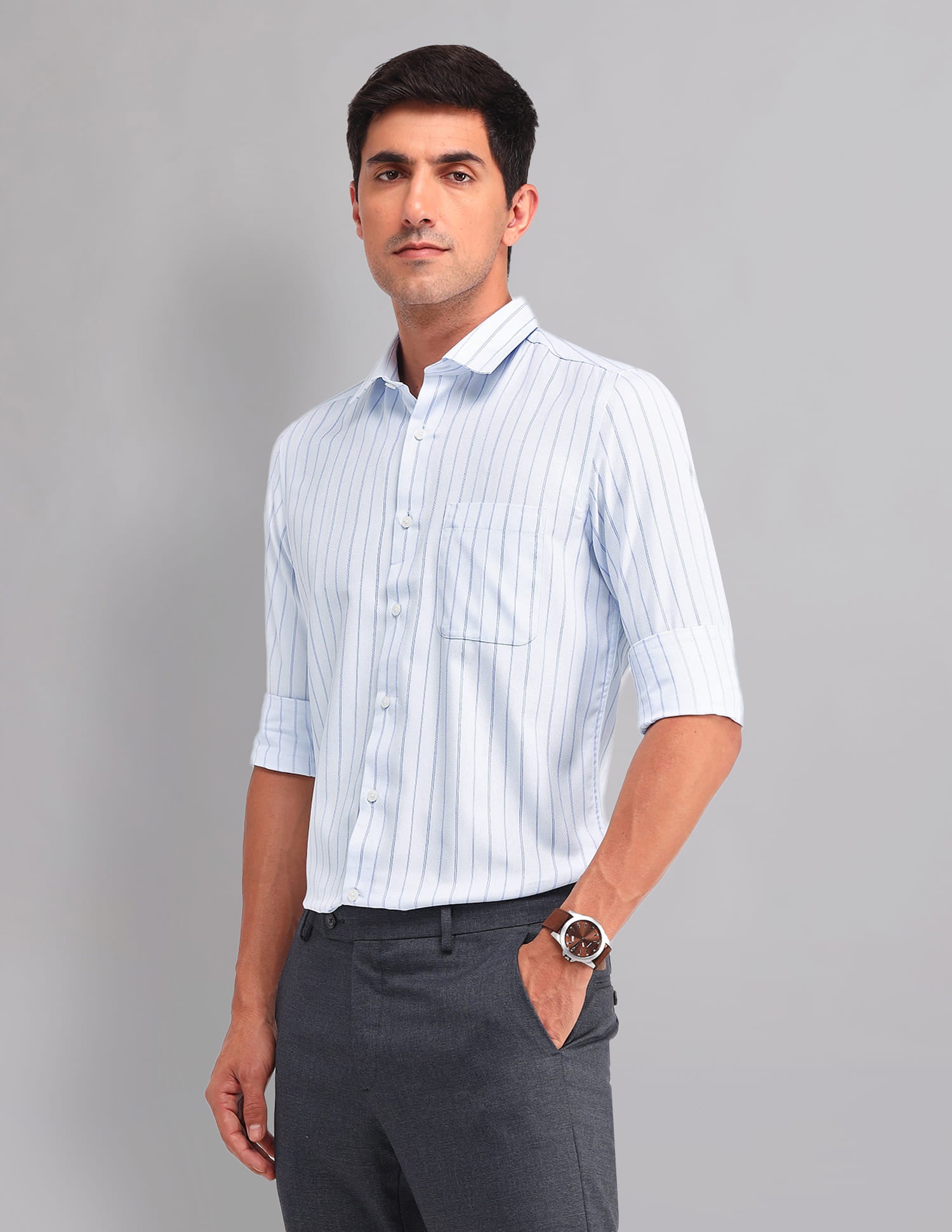 Regular Fit Vertical Striped Shirt